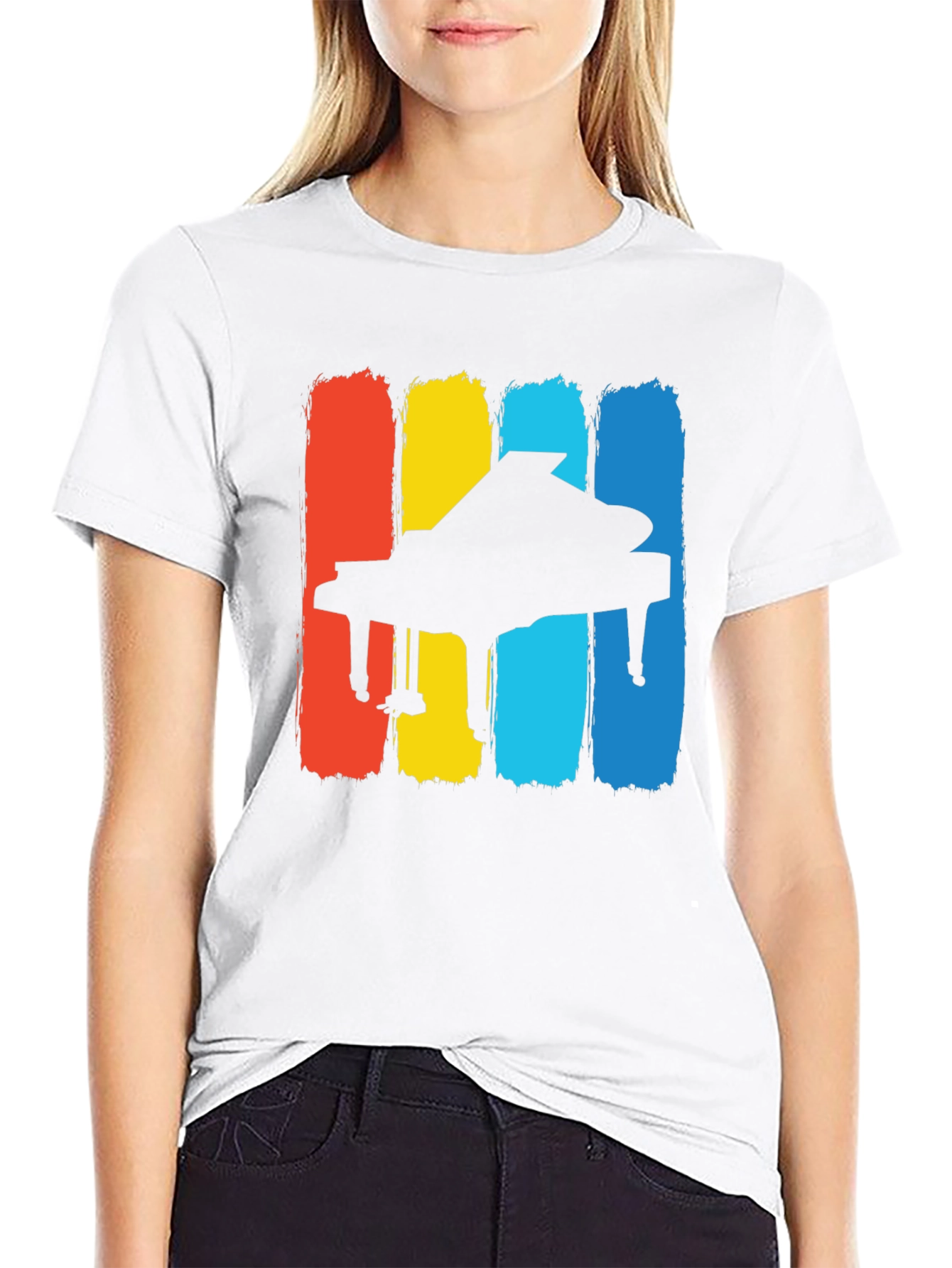 Retro Piano T-Shirt - Classic Musical Style