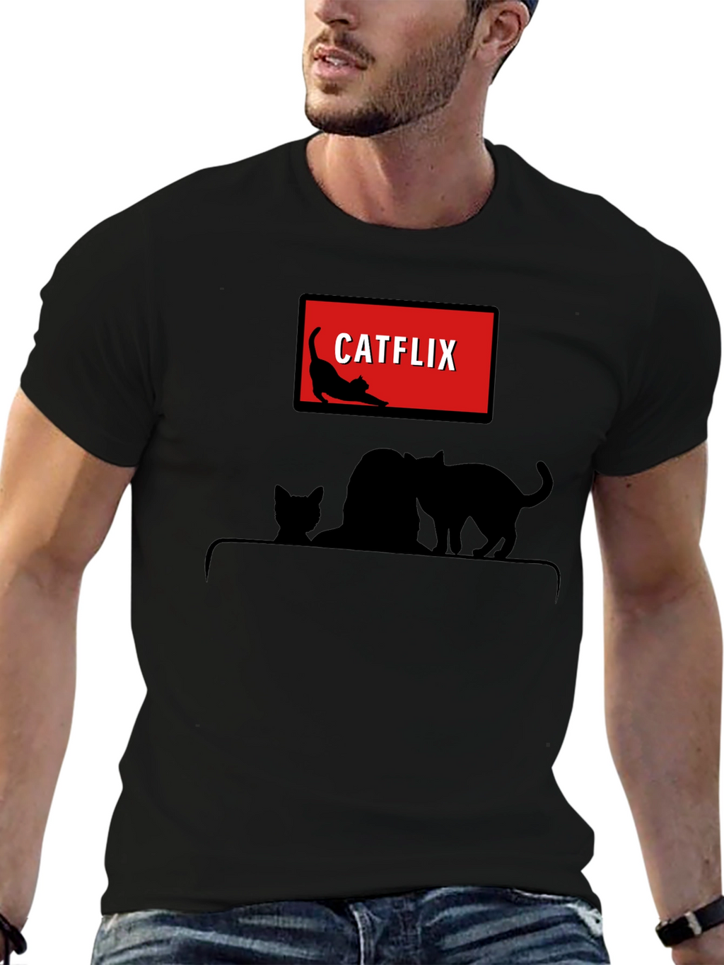 Catflix T-Shirt - Funny Cat Lover Tee