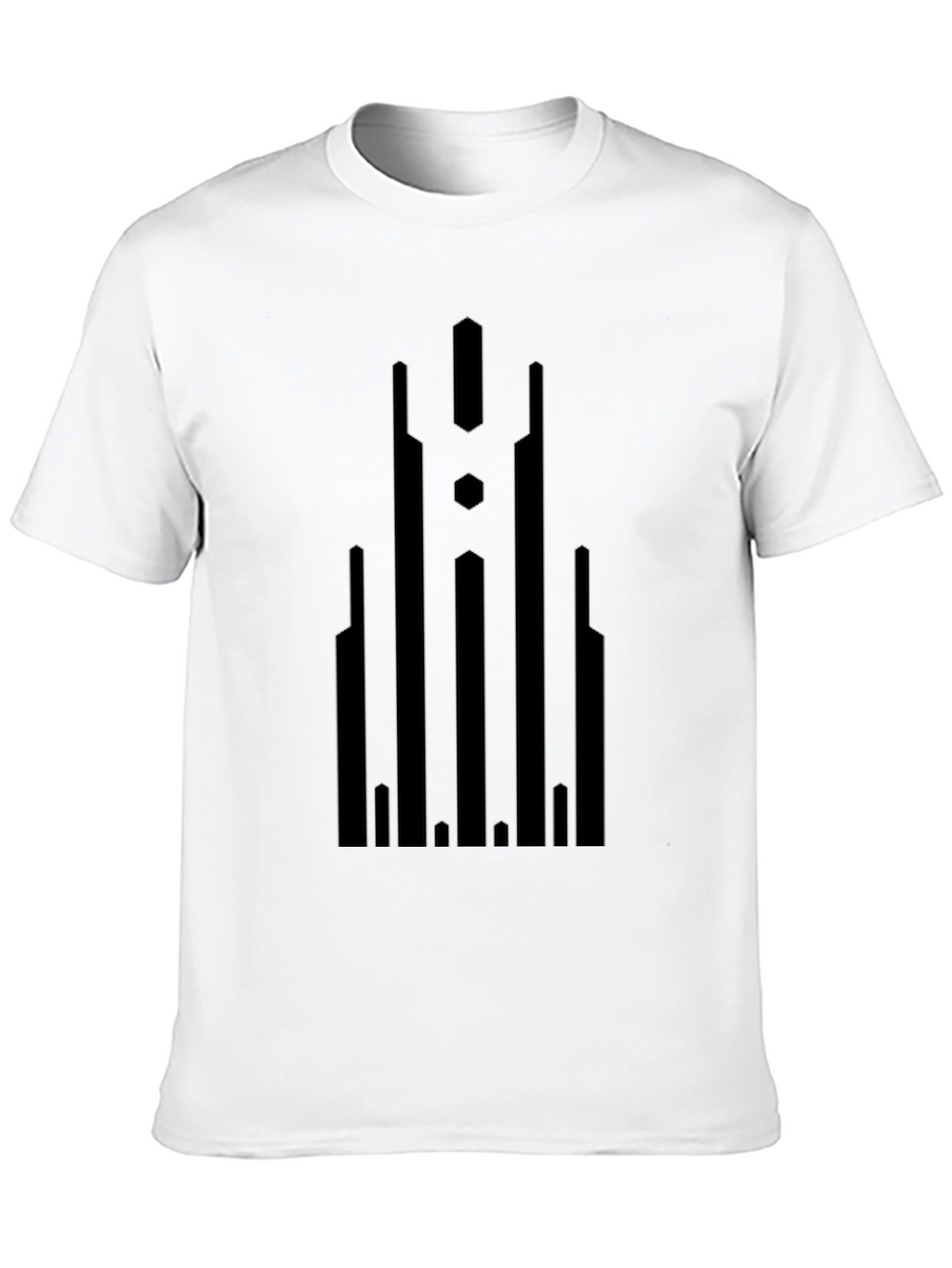 Abstract Graphic Print Black Tee