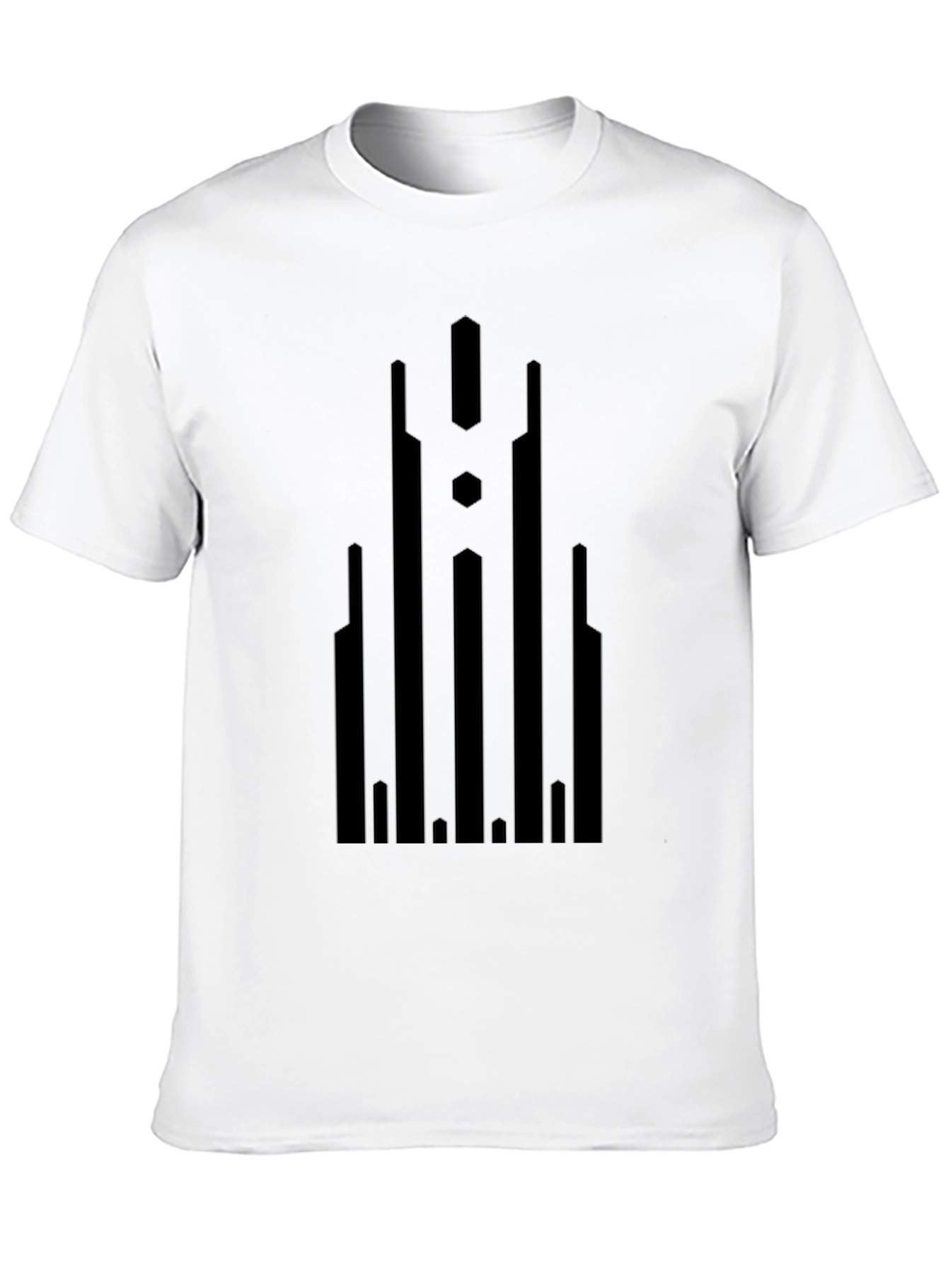 Abstract Graphic Print Black Tee