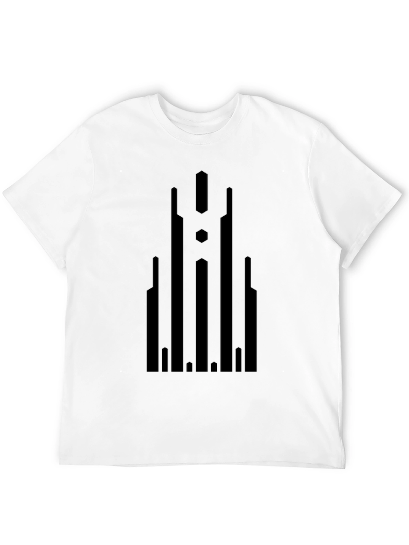 Abstract Graphic Print Black Tee