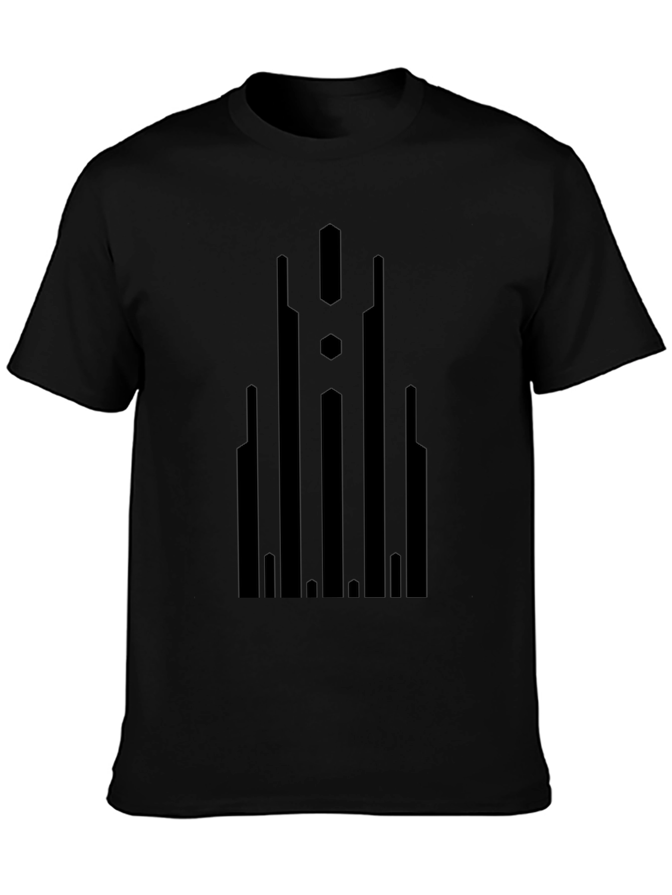 Abstract Graphic Print Black Tee