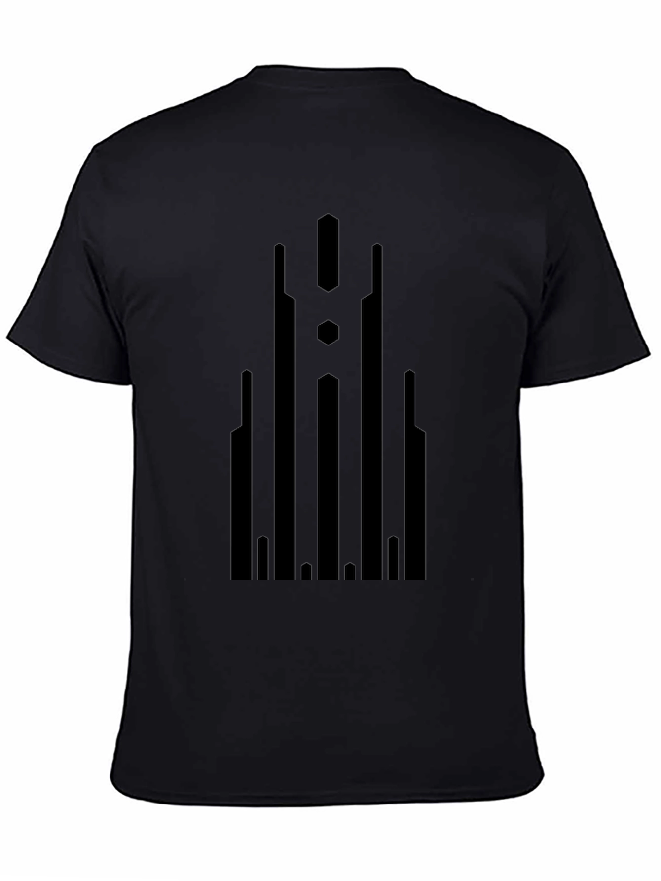 Abstract Graphic Print Black Tee