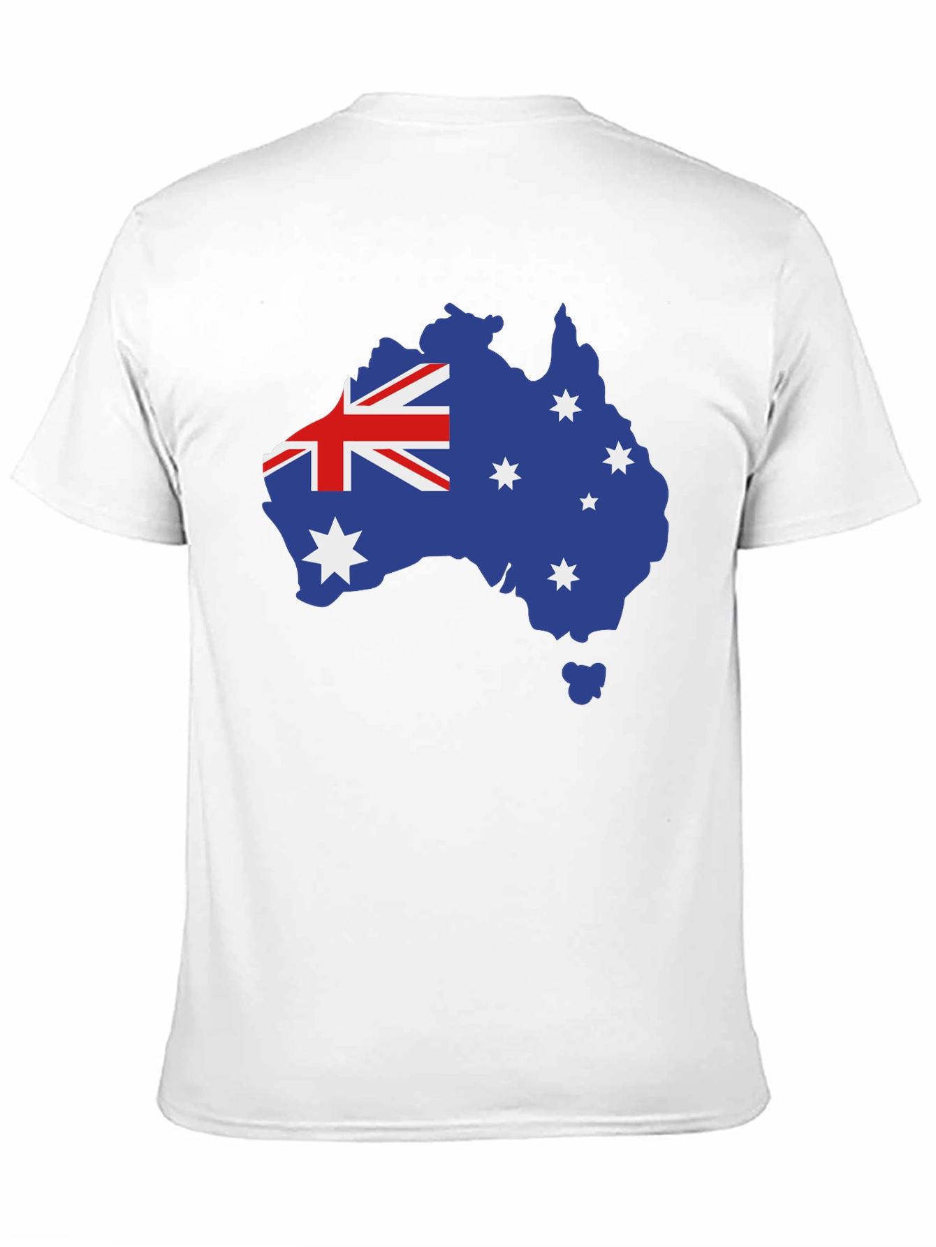 Australia Flag Map T-Shirt - Black Crew Neck