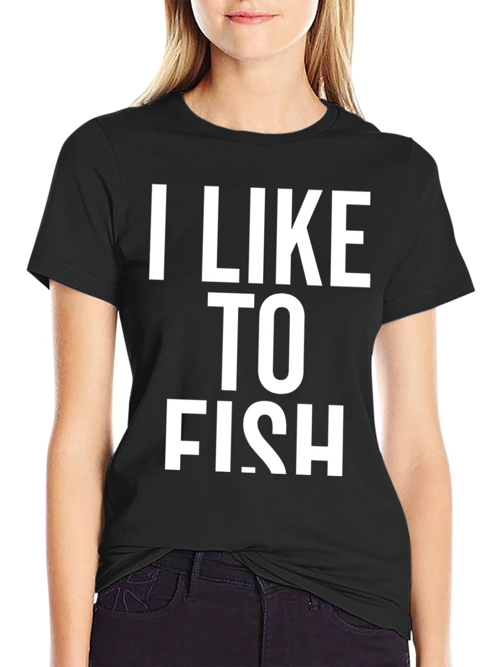 I Like To Fish T-Shirt - Black Cotton Tee