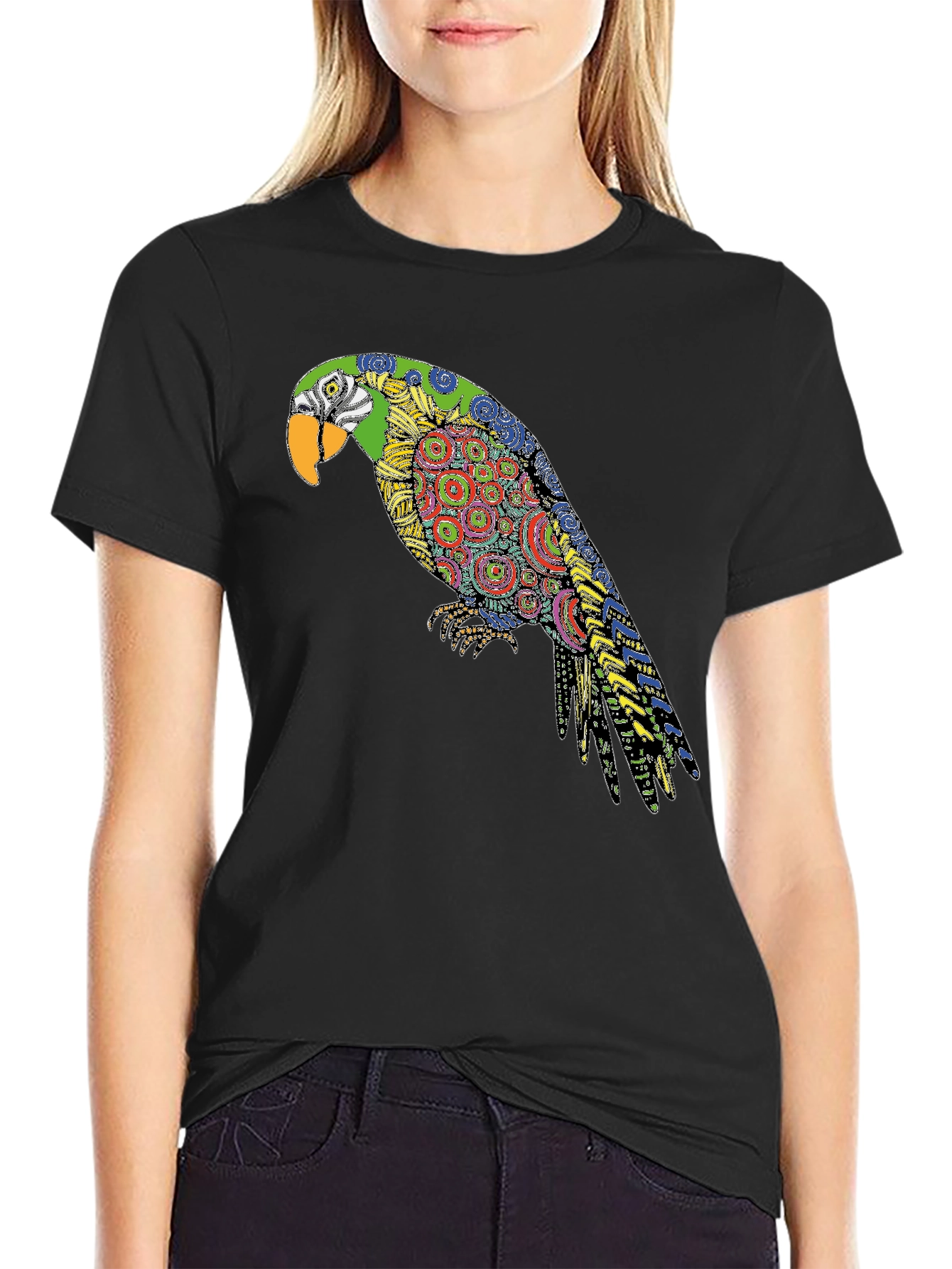 Parrot Graphic Black T-Shirt