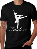 Fearless Ballerina Black Graphic Tee