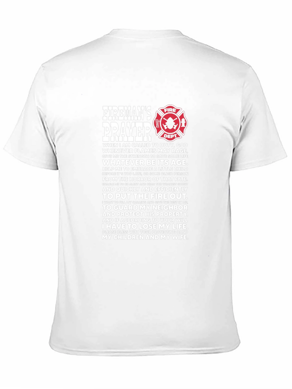 Firemans Prayer Black T-Shirt