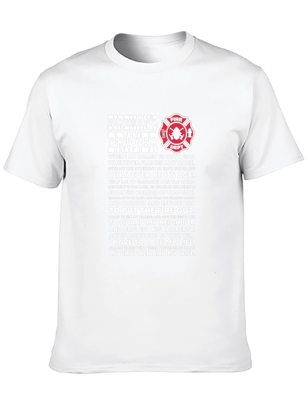 Firemans Prayer Black T-Shirt