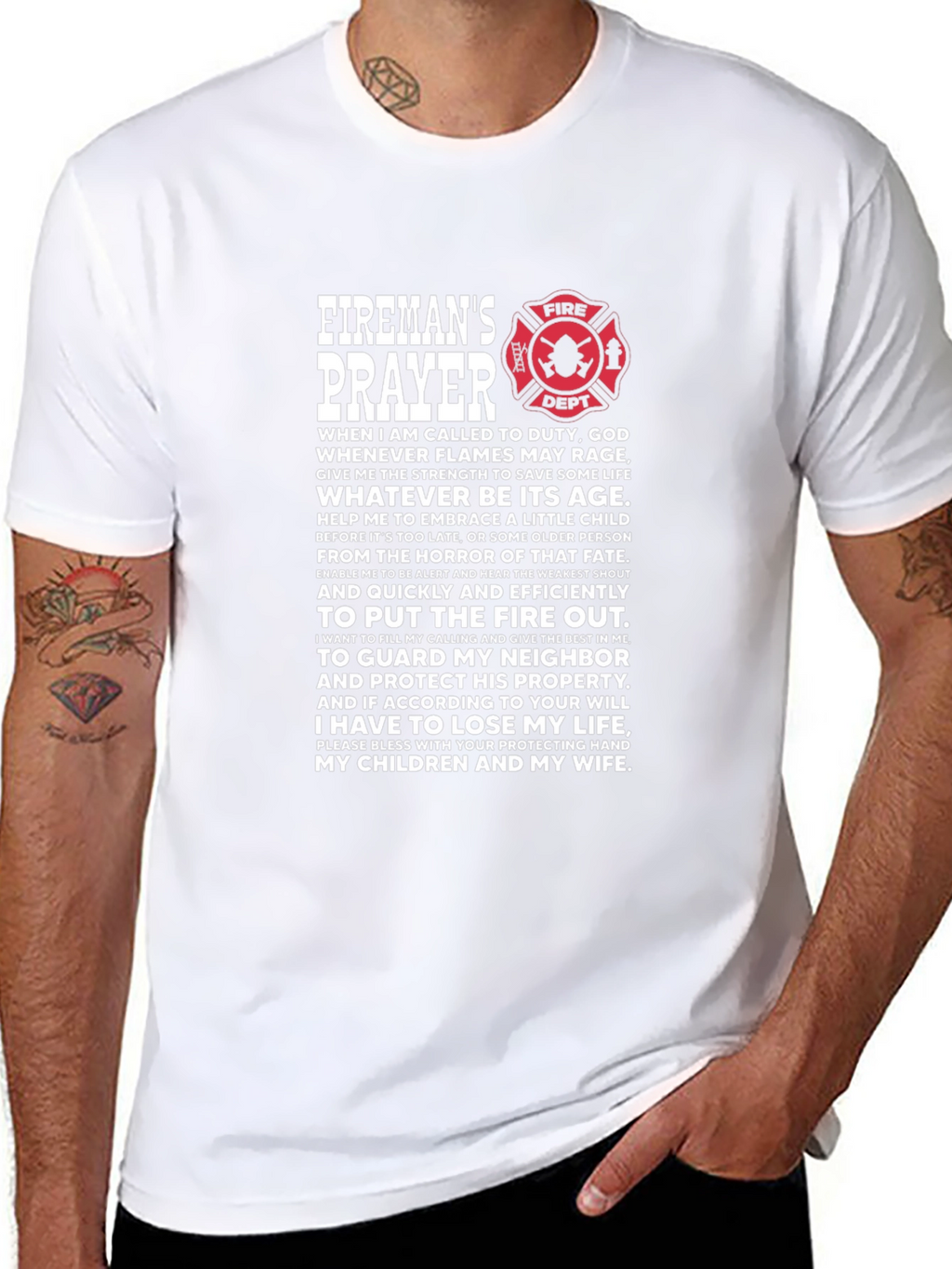 Firemans Prayer Black T-Shirt