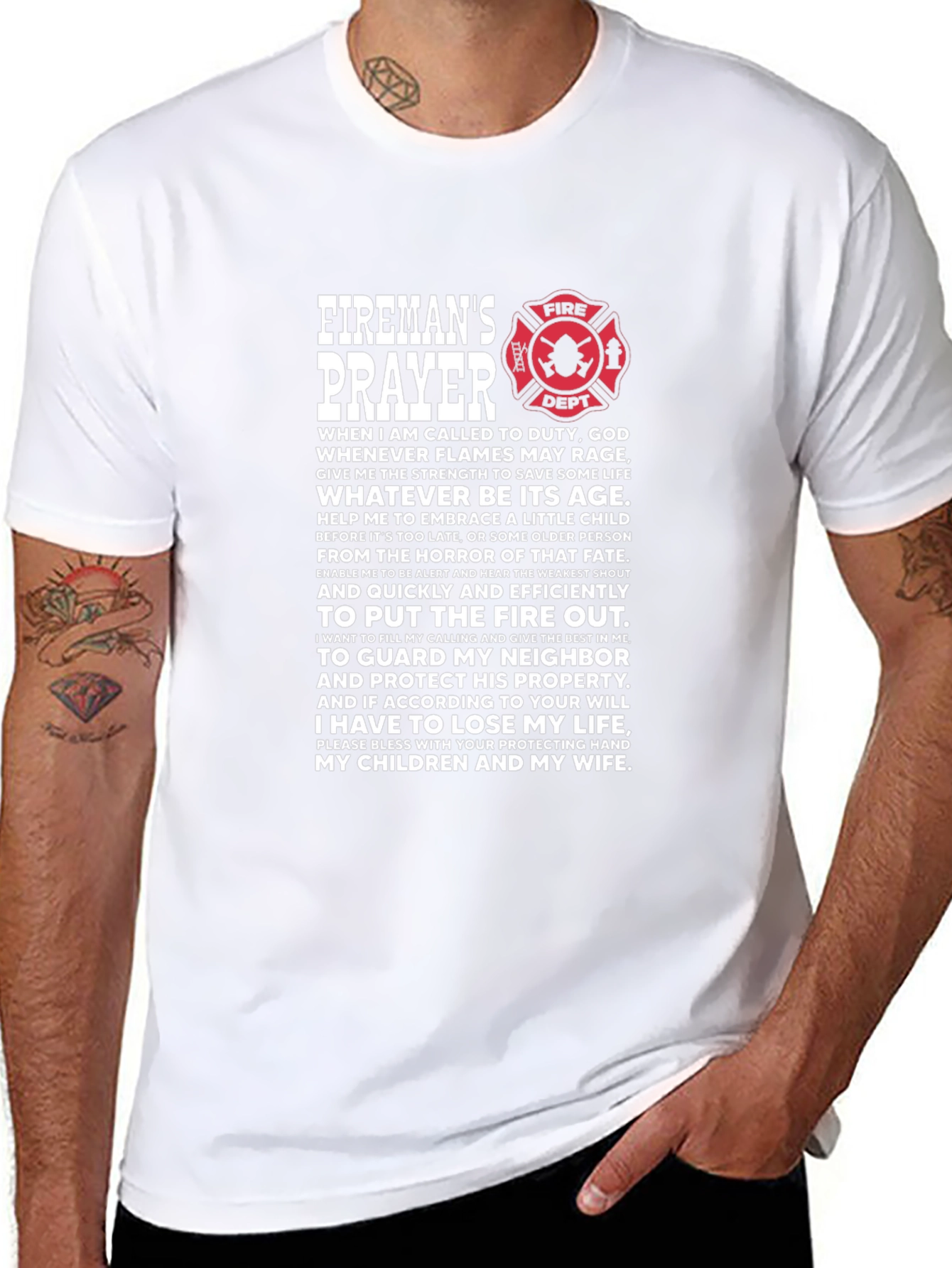 Firemans Prayer Black T-Shirt