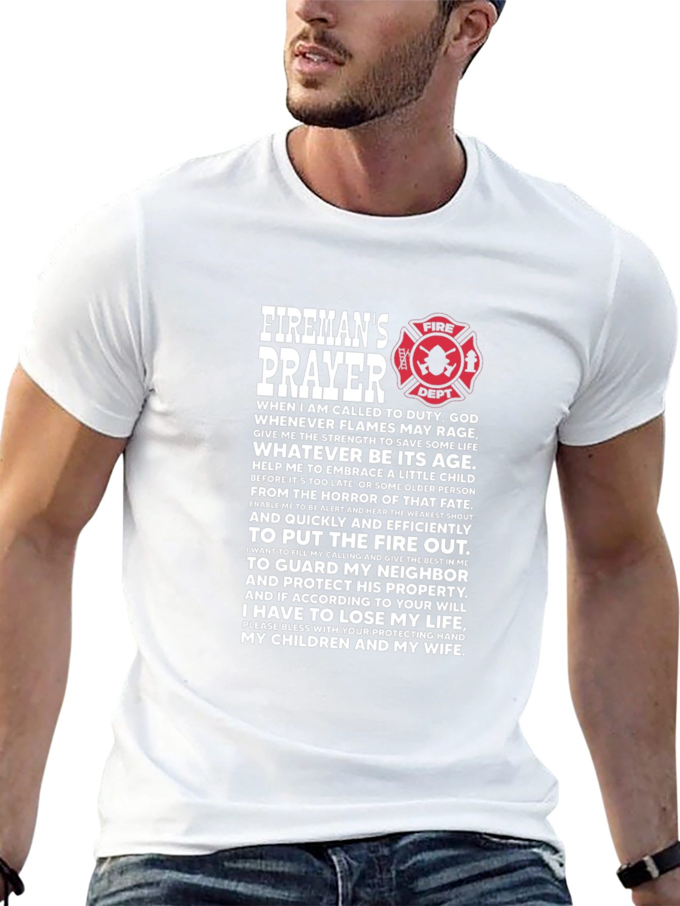 Firemans Prayer Black T-Shirt