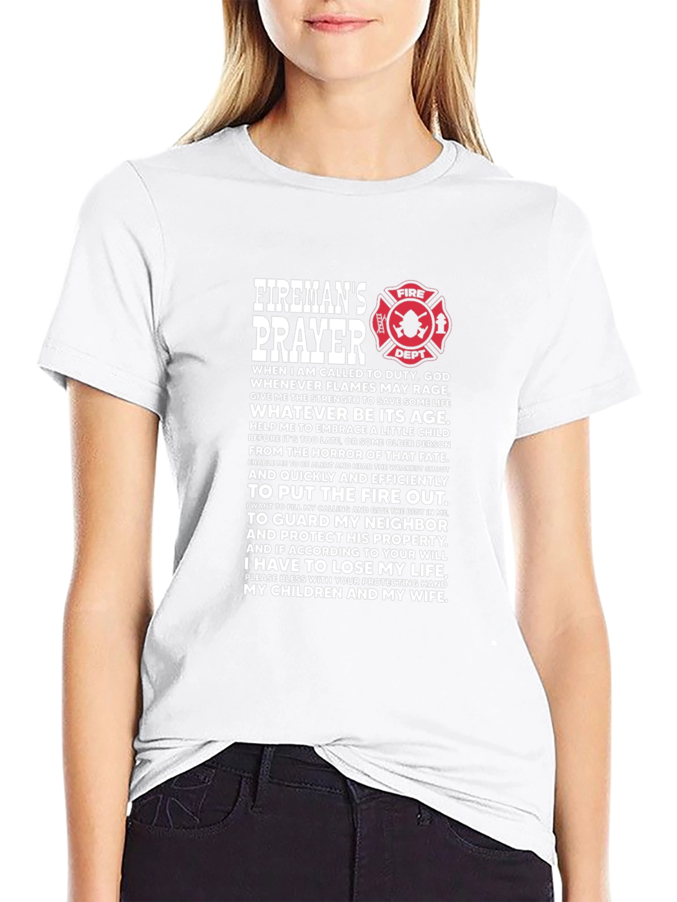 Firemans Prayer Black T-Shirt