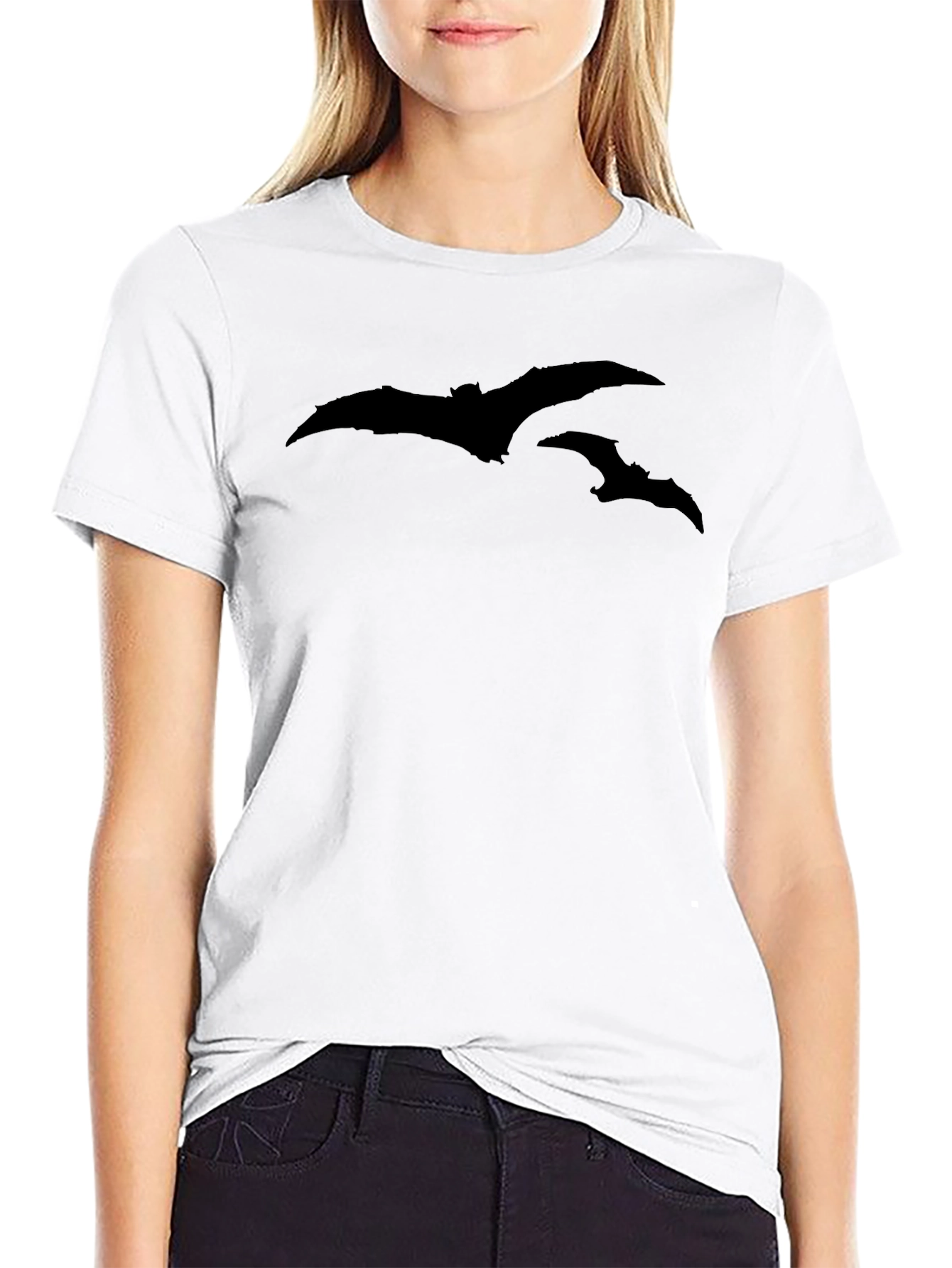 Bats Graphic Tee - Black Cotton T-Shirt