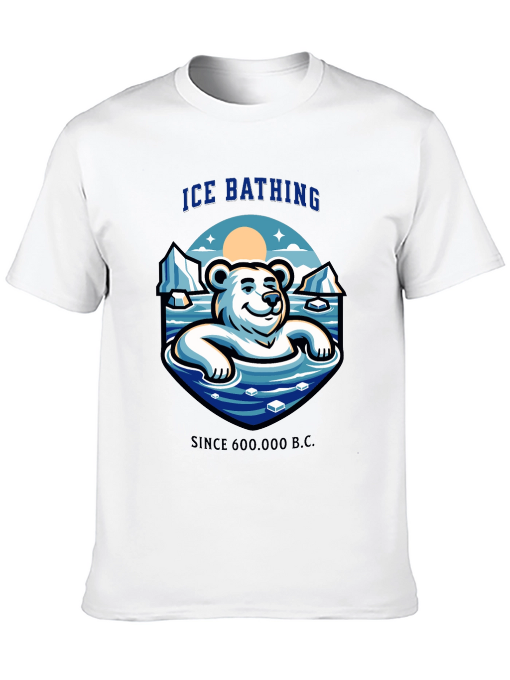 Ice Bathing Polar Bear Graphic T-Shirt