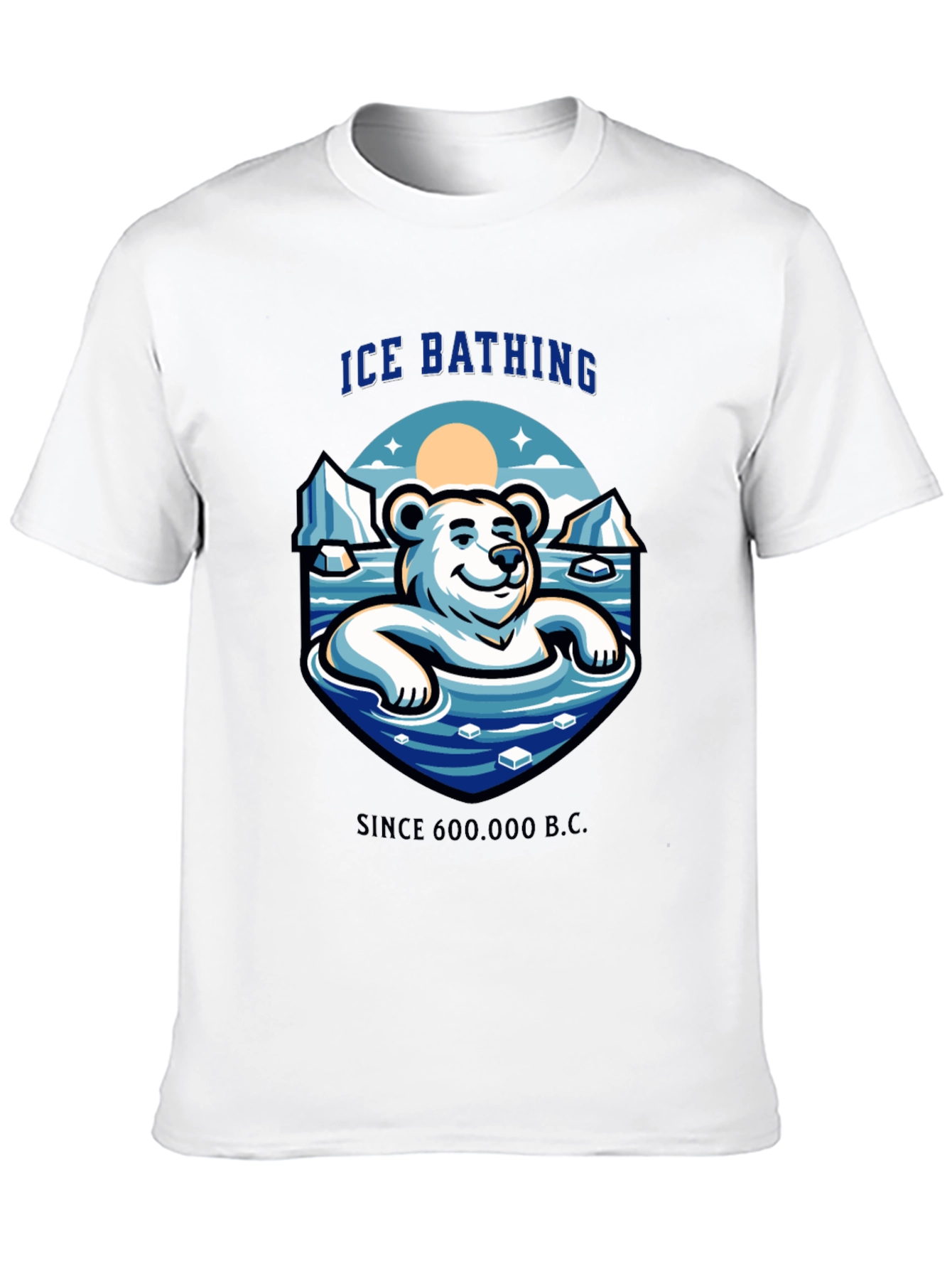 Ice Bathing Polar Bear Graphic T-Shirt