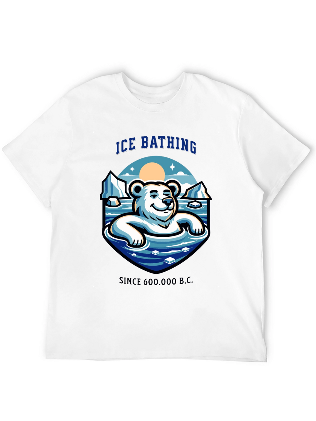 Ice Bathing Polar Bear Graphic T-Shirt