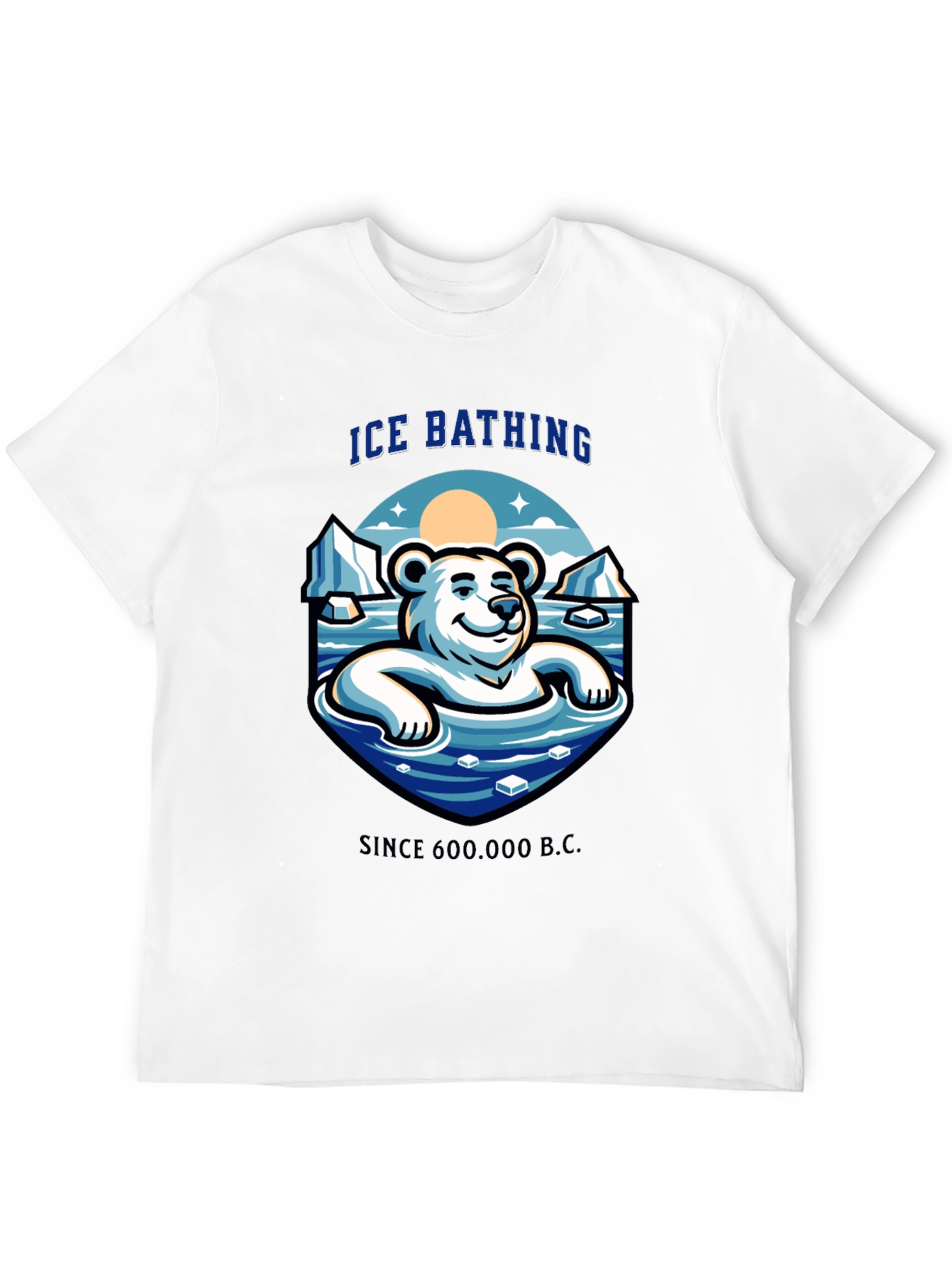 Ice Bathing Polar Bear Graphic T-Shirt
