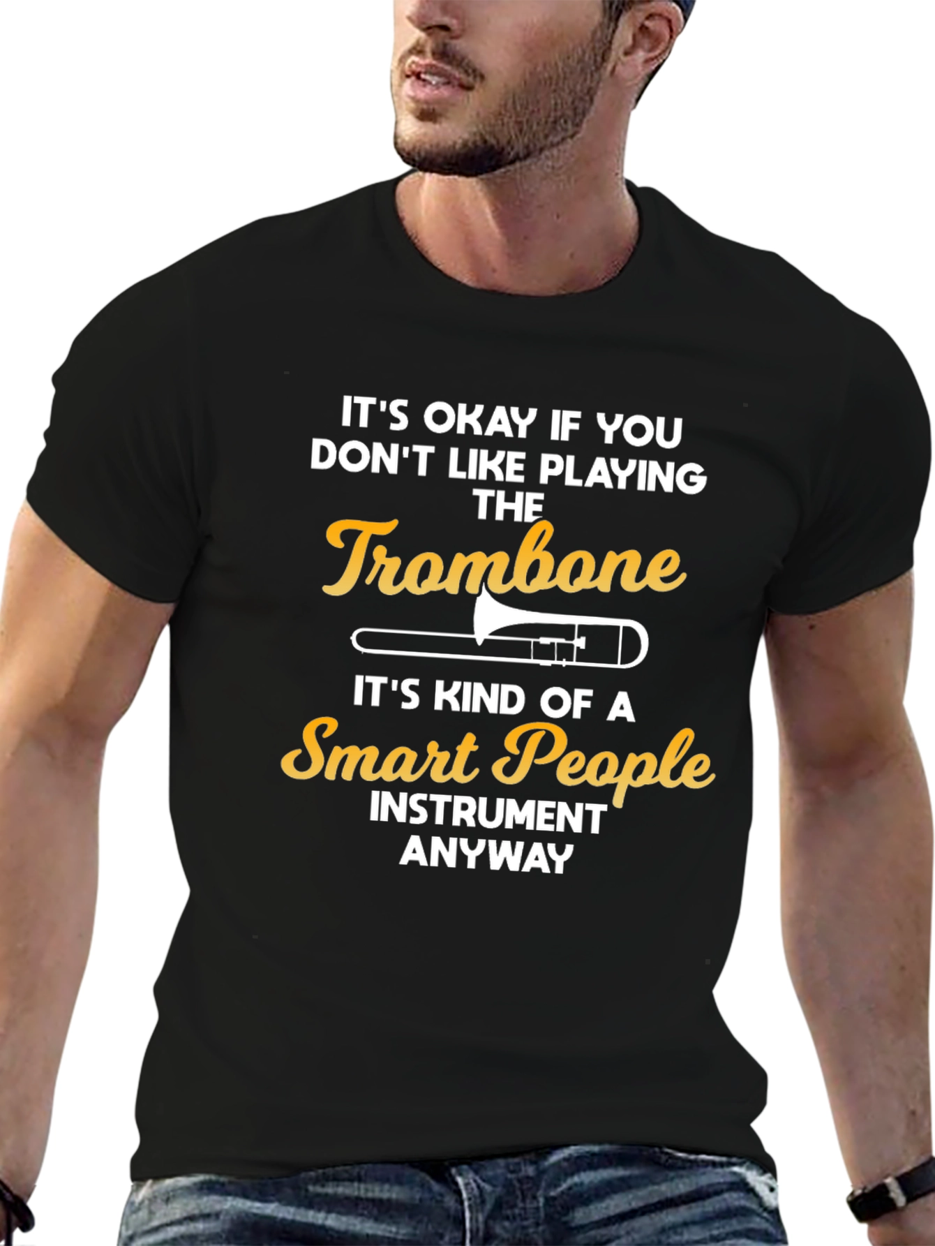 Funny Trombone Player T-Shirt - Smart People Instrument Tee