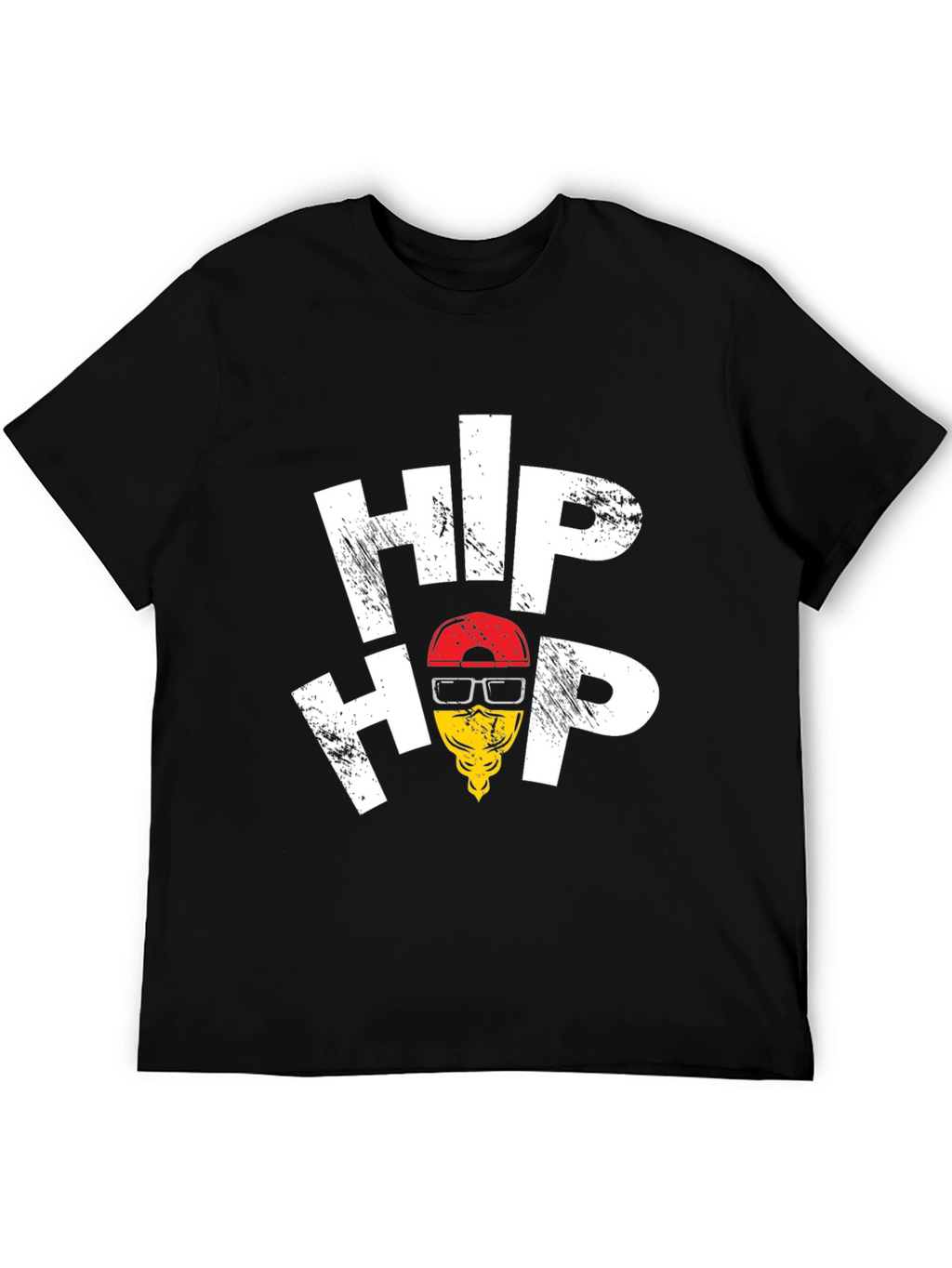 Hip Hop Graphic Tee - Trendy Black T-Shirt