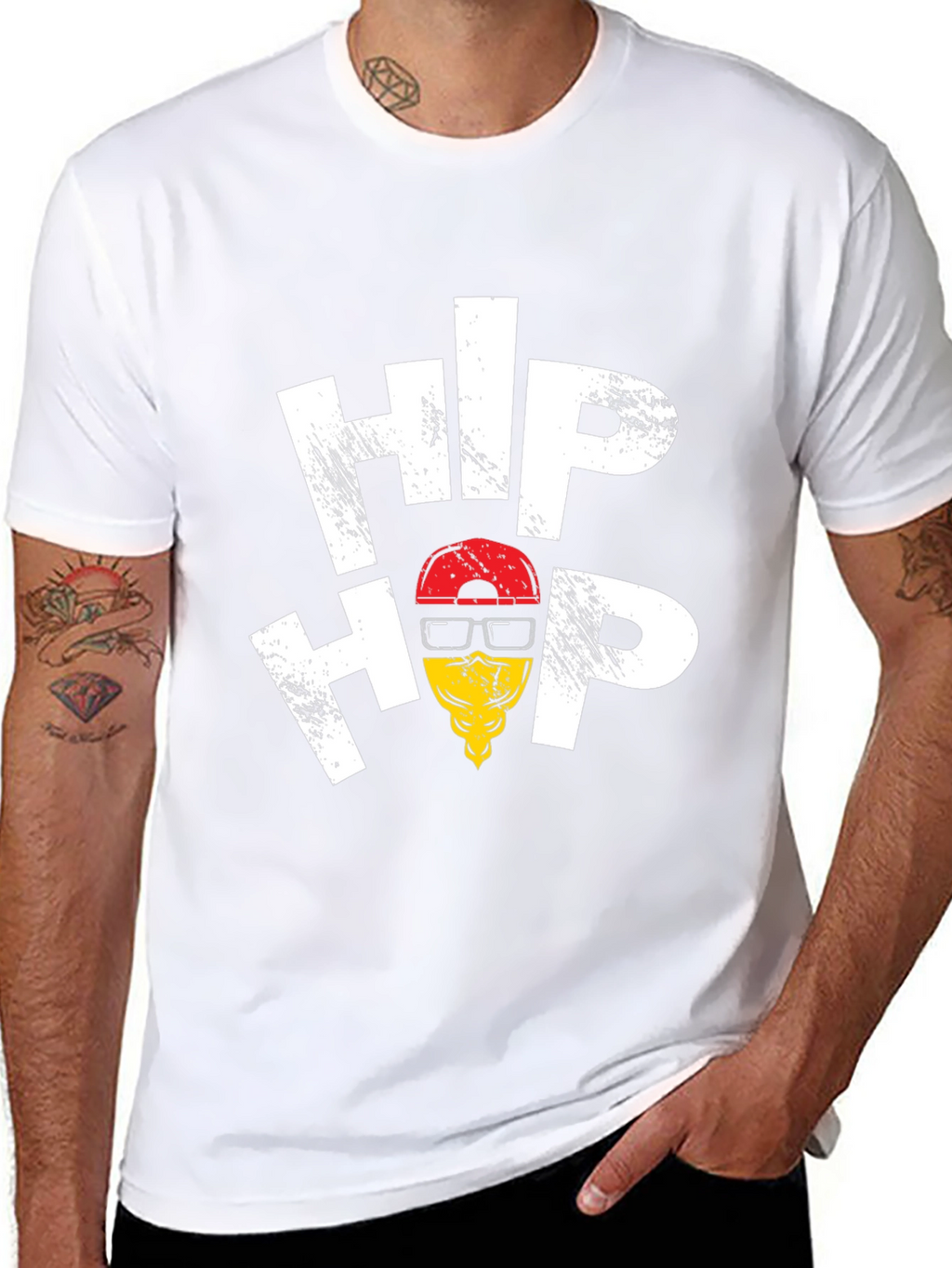 Hip Hop Graphic Tee - Trendy Black T-Shirt