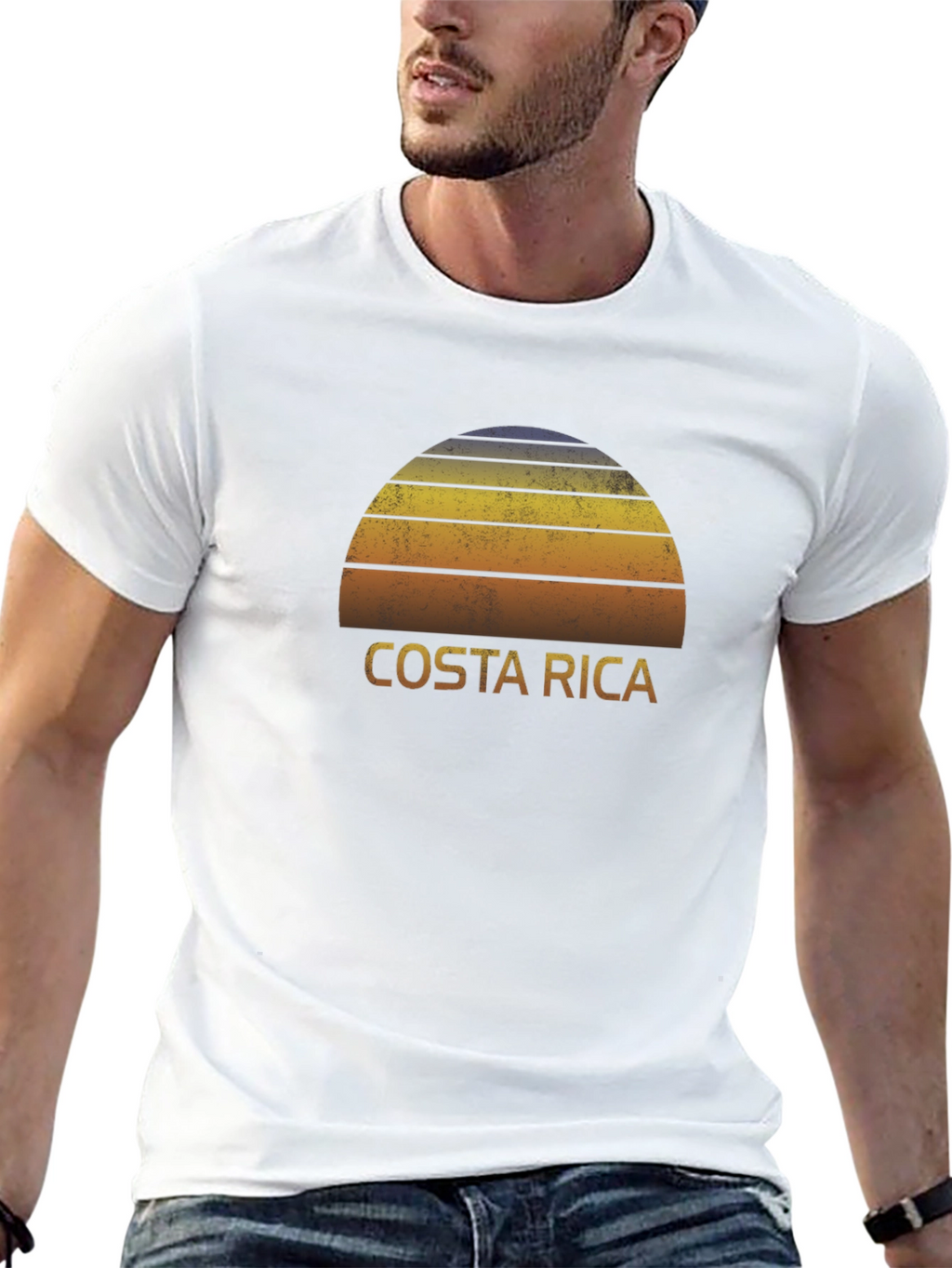 Costa Rica Sunset Graphic Tee - Retro Travel Shirt