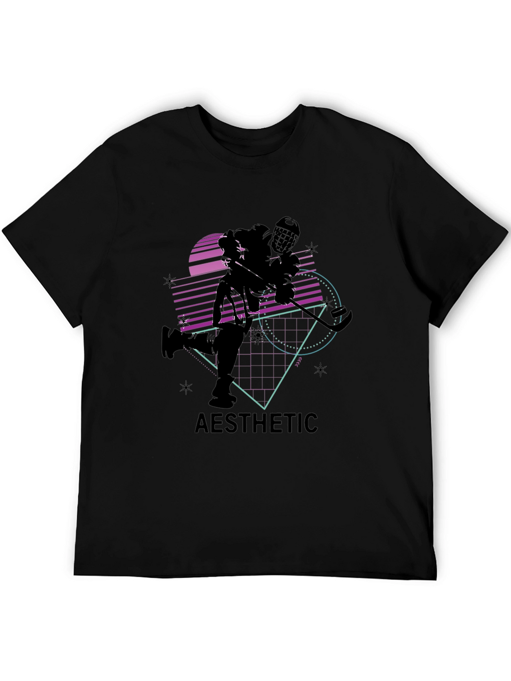 Aesthetic Hockey Graphic Tee - Black