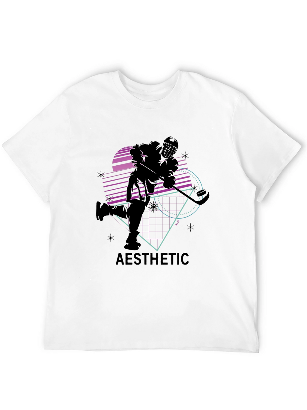 Aesthetic Hockey Graphic Tee - Black