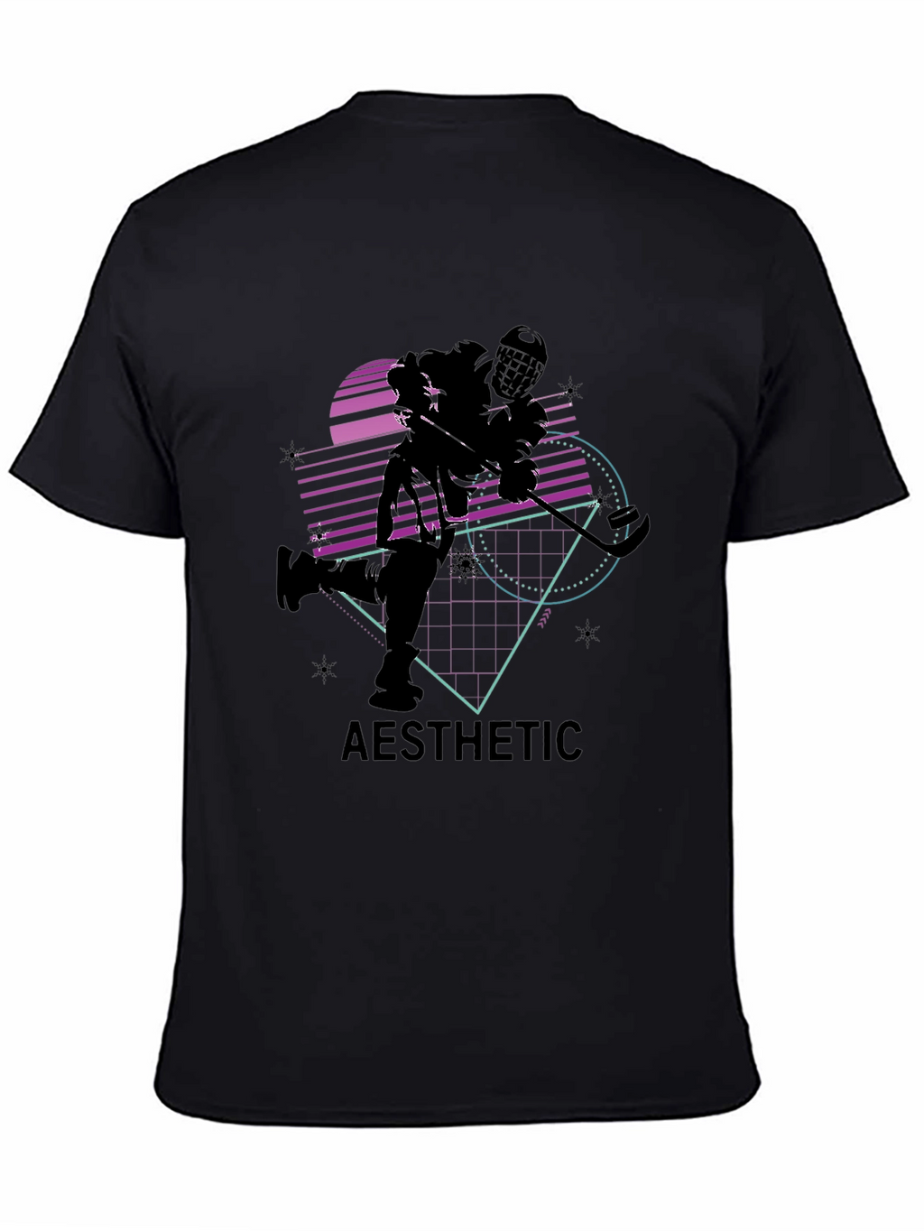 Aesthetic Hockey Graphic Tee - Black