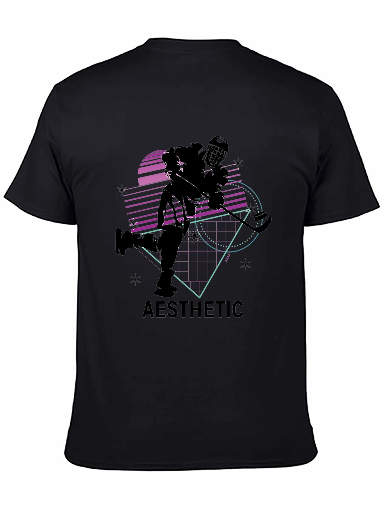Aesthetic Hockey Graphic Tee - Black