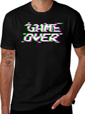Game Over Glitch T-Shirt - Black Graphic Tee