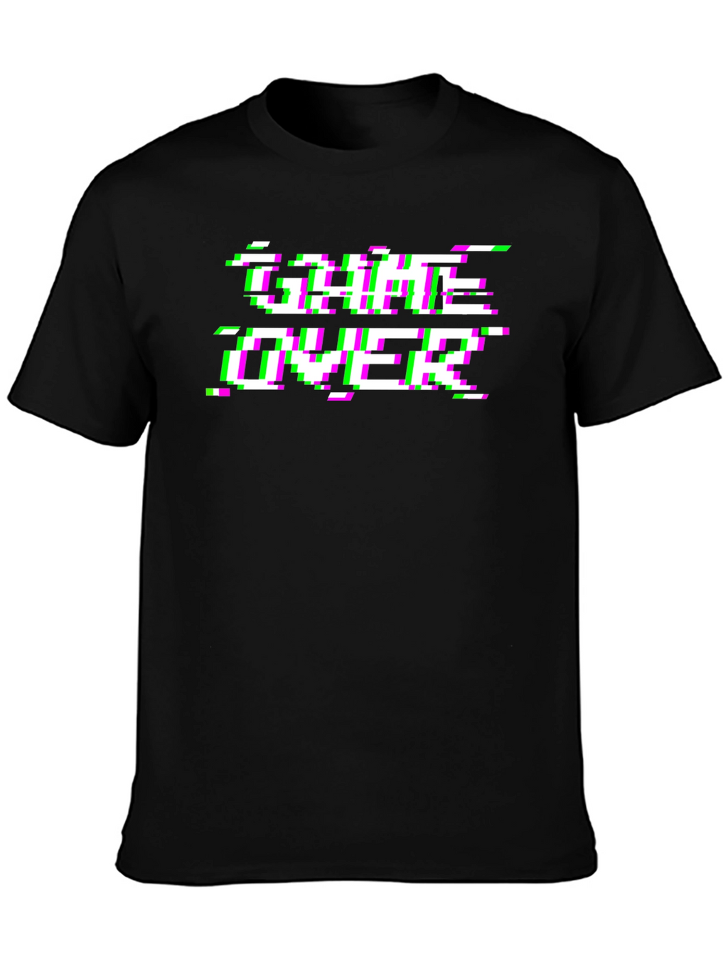 Game Over Glitch T-Shirt - Black Graphic Tee
