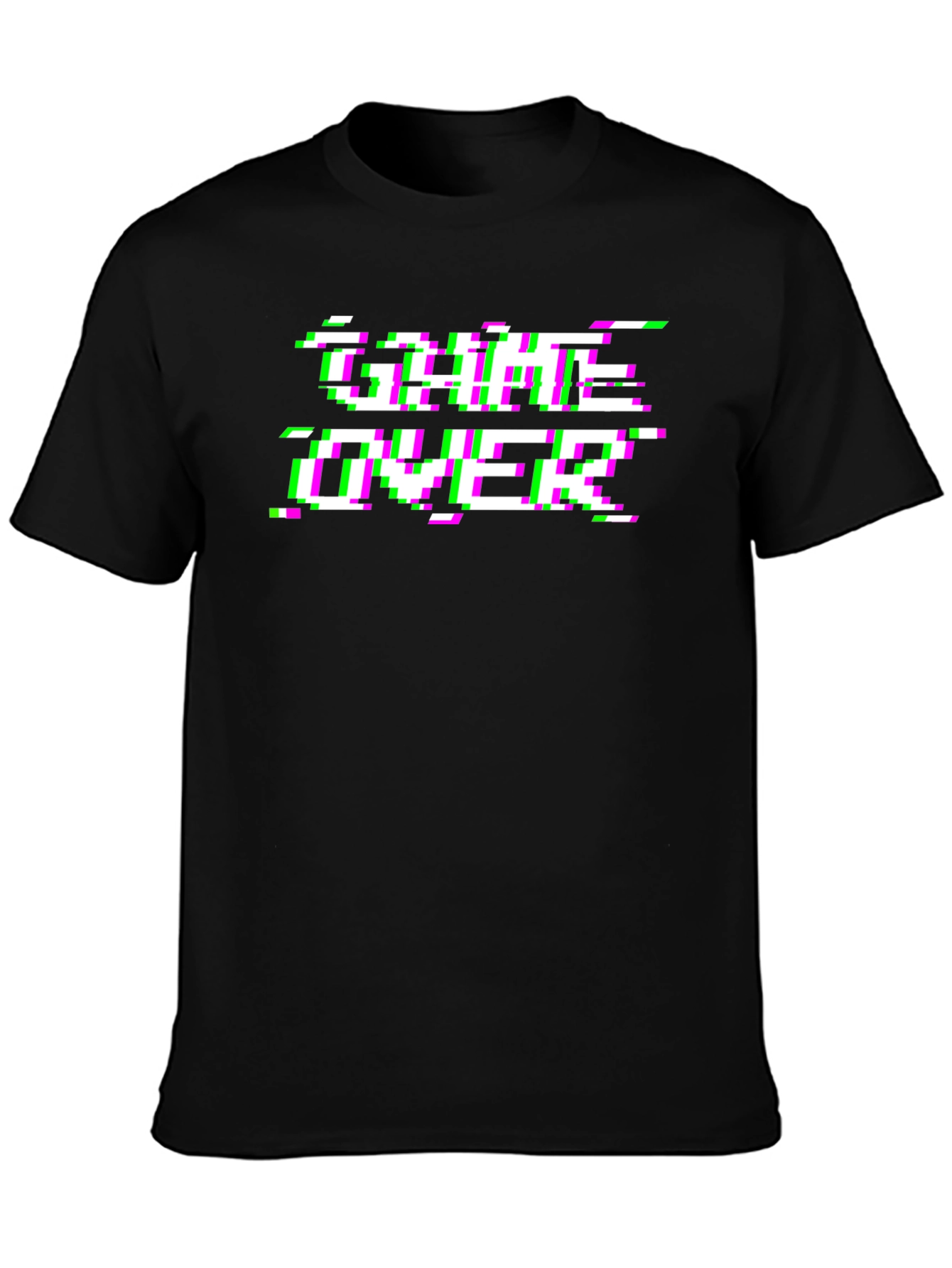 Game Over Glitch T-Shirt - Black Graphic Tee