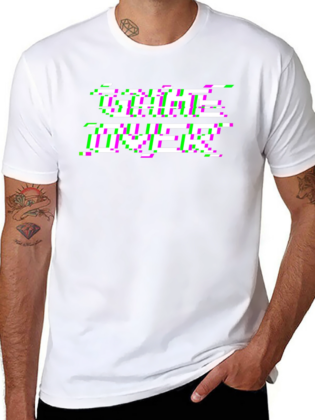 Game Over Glitch T-Shirt - Black Graphic Tee