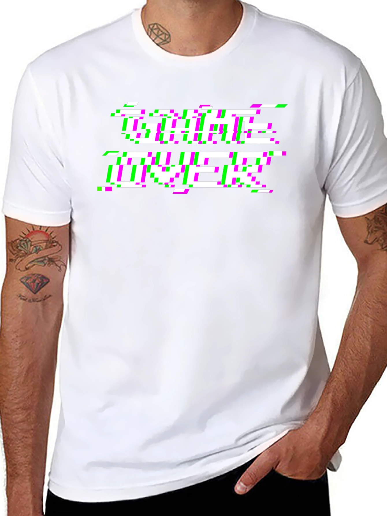 Game Over Glitch T-Shirt - Black Graphic Tee