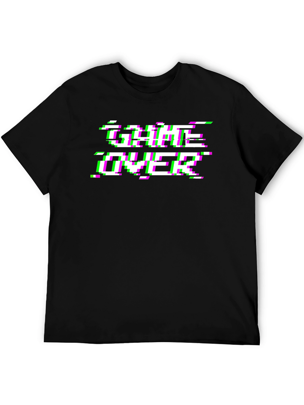 Game Over Glitch T-Shirt - Black Graphic Tee