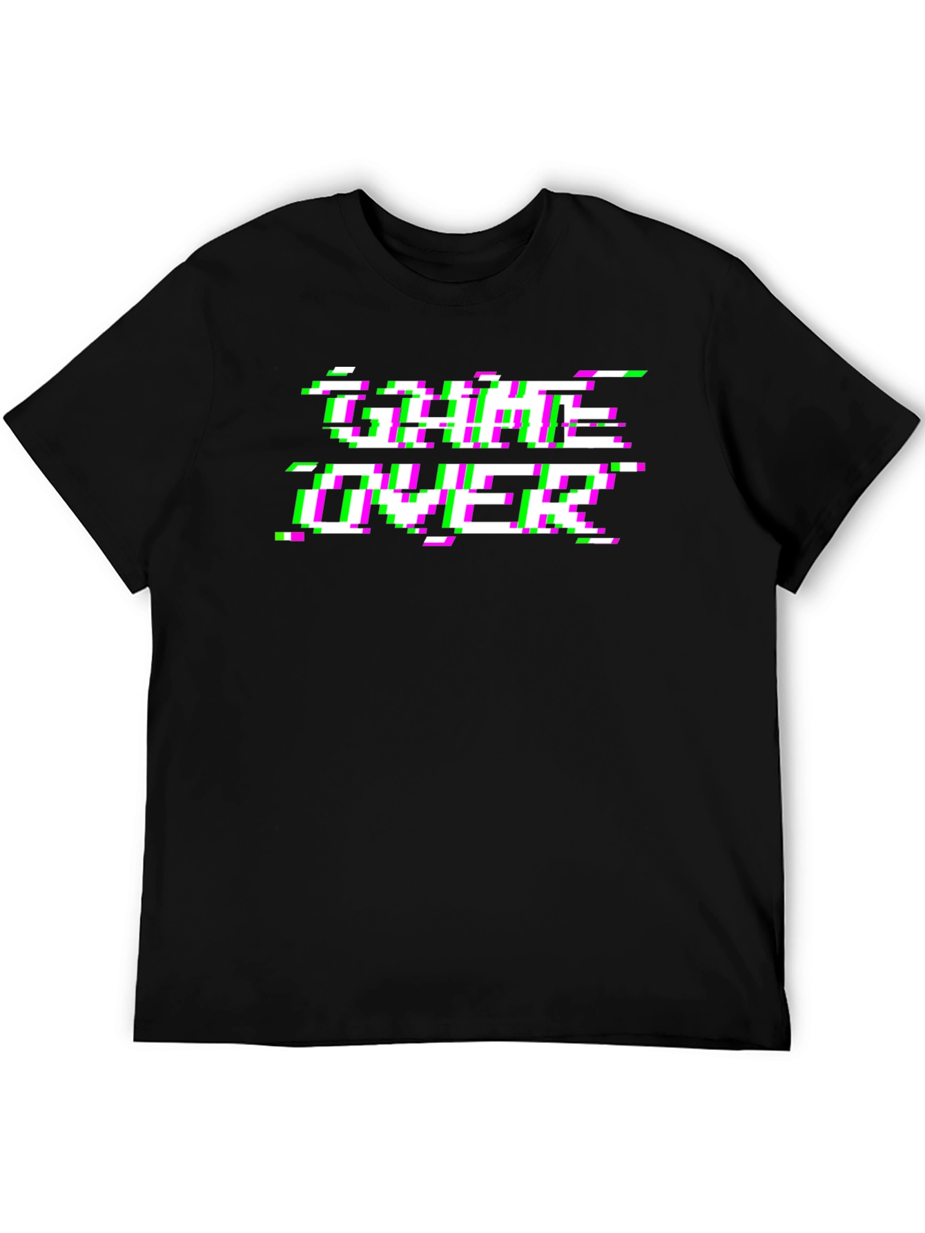 Game Over Glitch T-Shirt - Black Graphic Tee