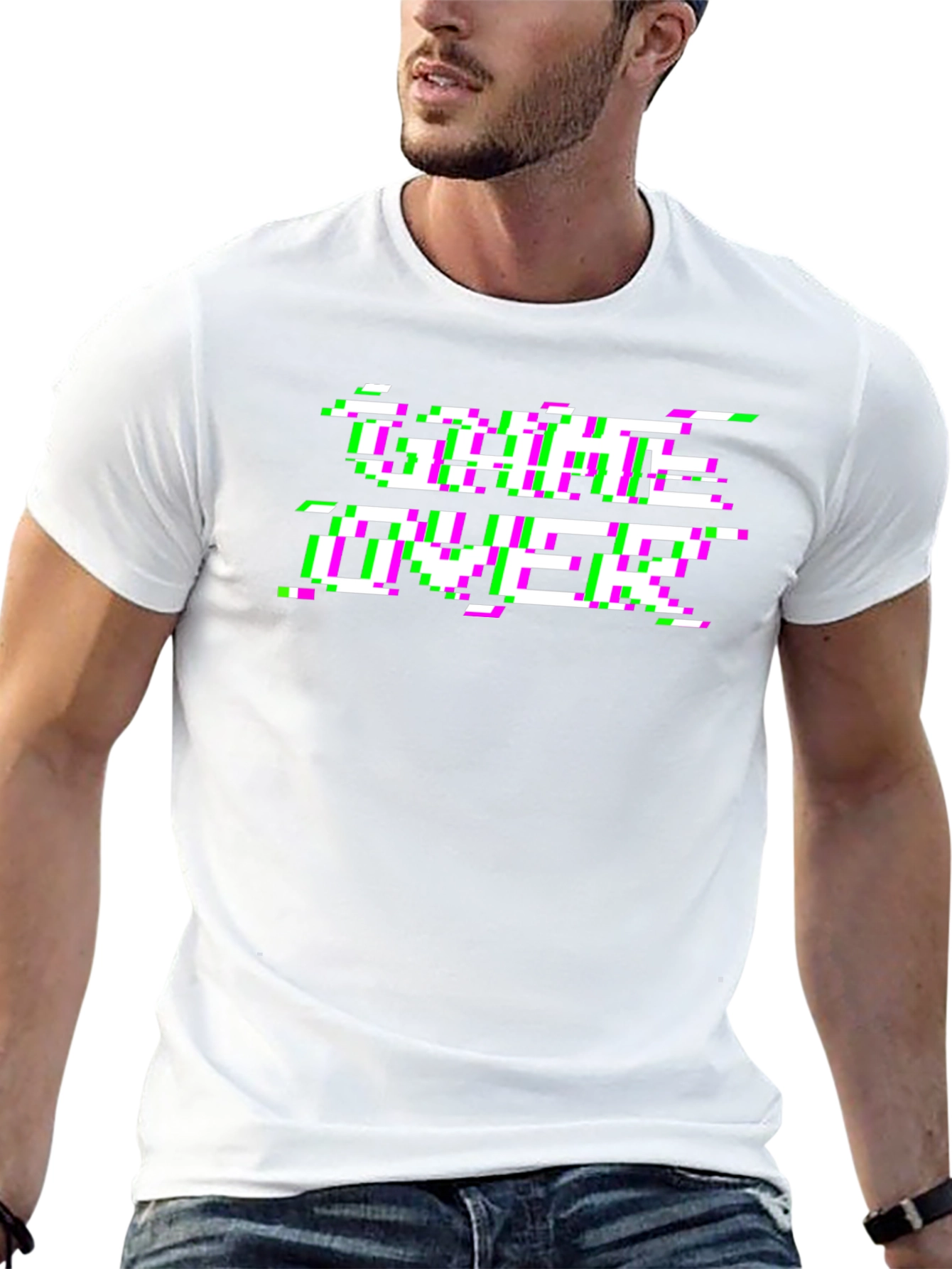 Game Over Glitch T-Shirt - Black Graphic Tee