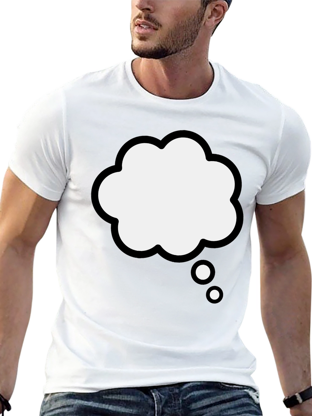 Thinking Cloud Graphic Tee - Black Cotton Blend