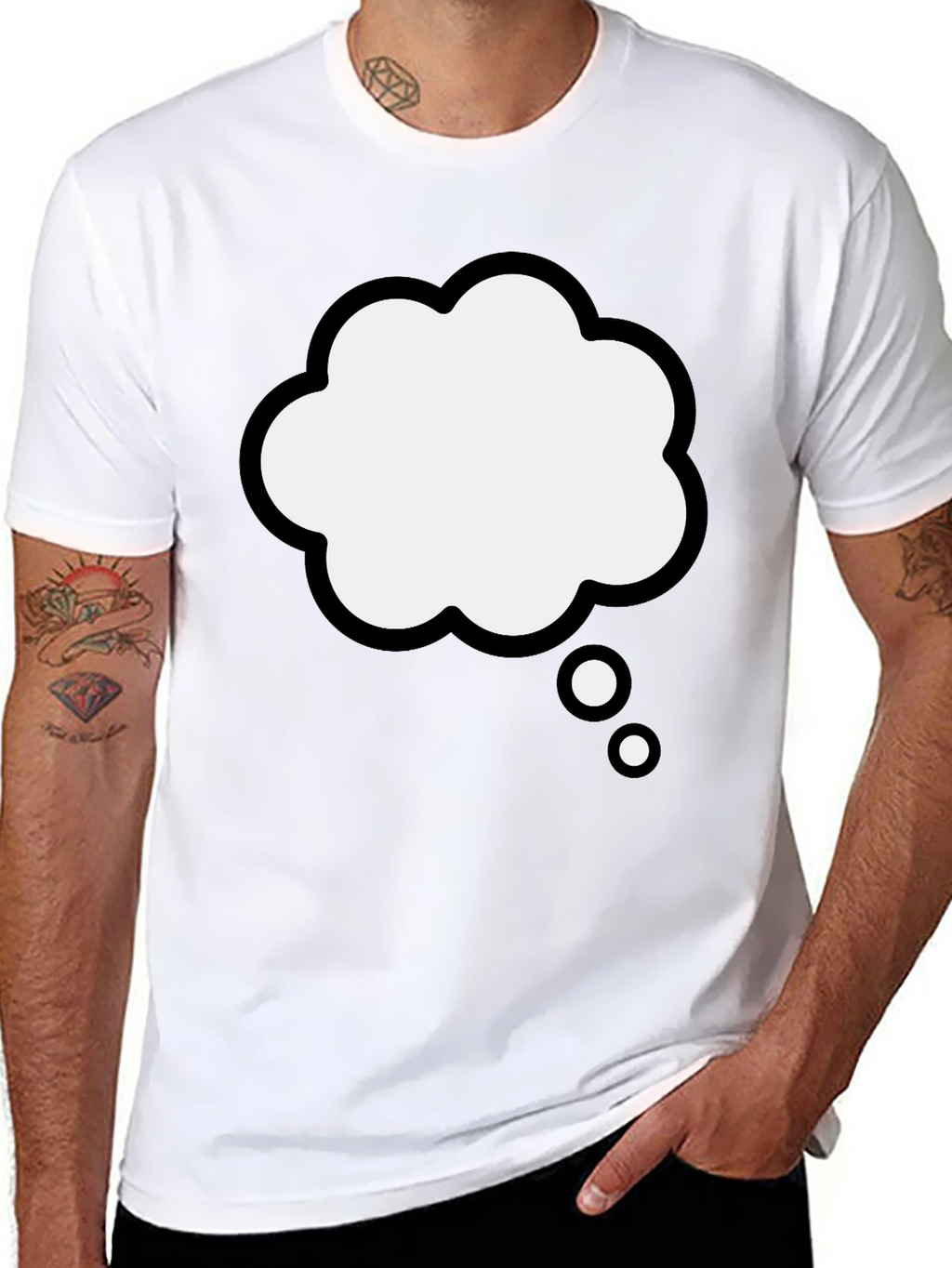 Thinking Cloud Graphic Tee - Black Cotton Blend
