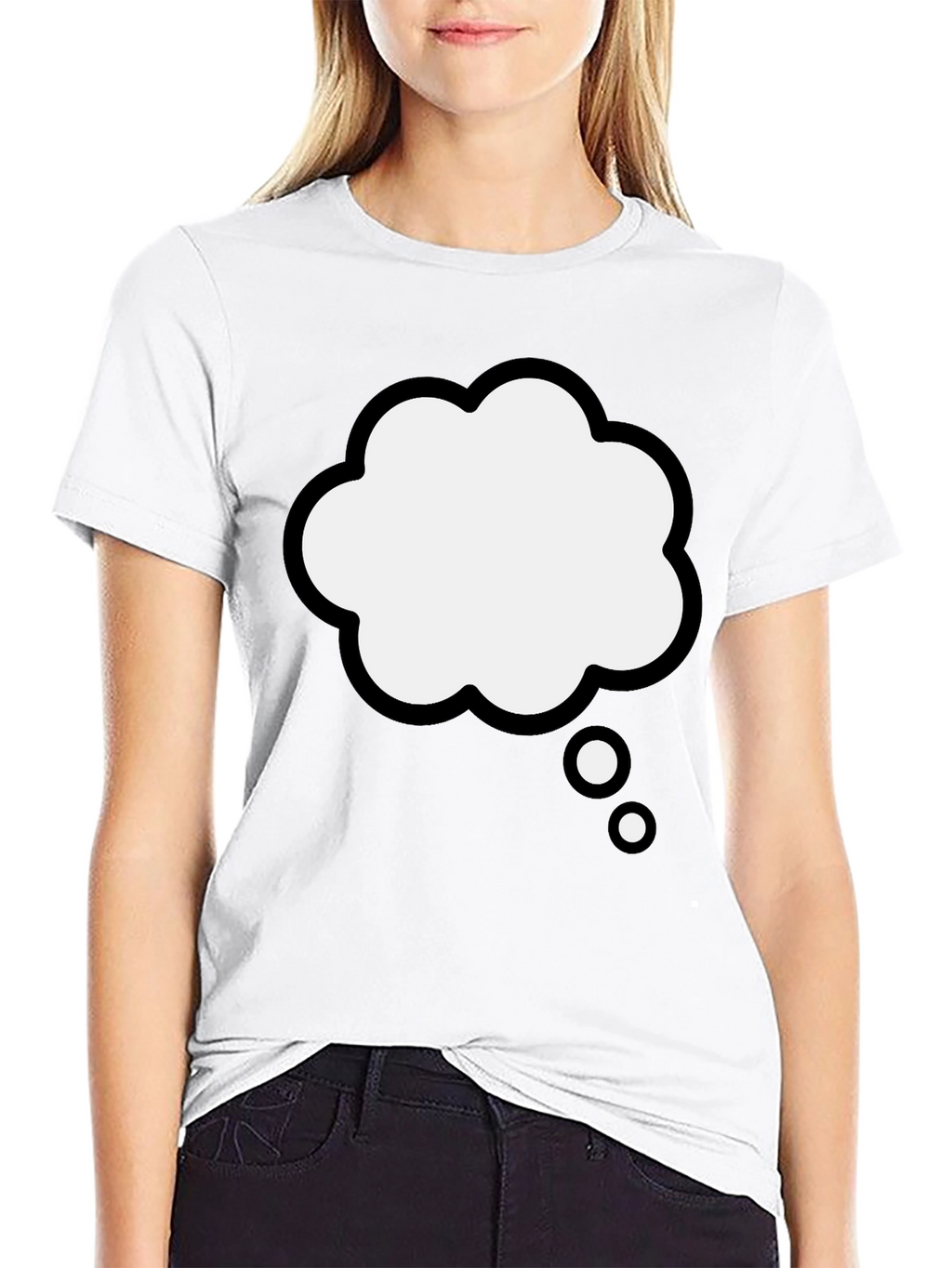 Thinking Cloud Graphic Tee - Black Cotton Blend