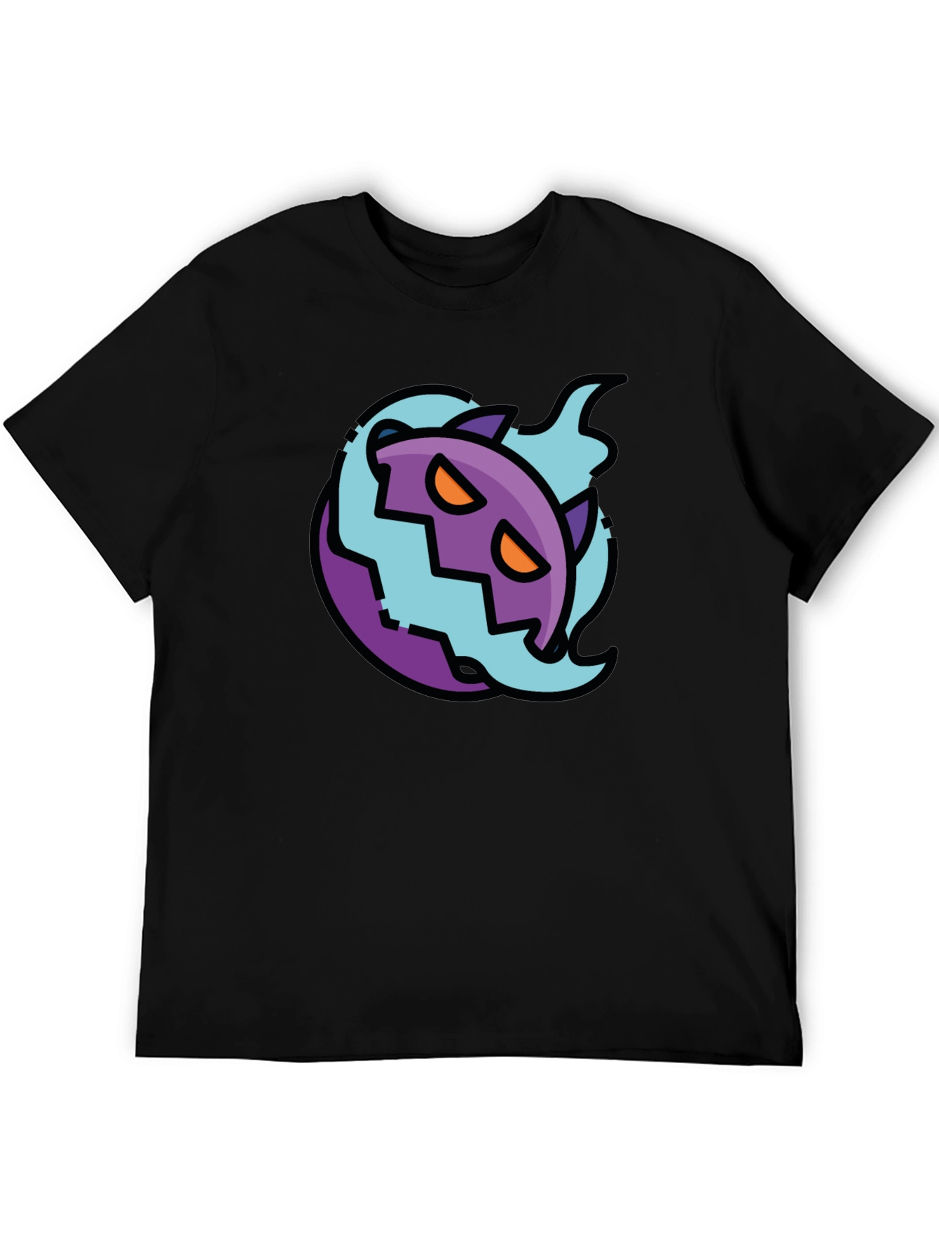 Spooky Cartoon Ghost Tee - Black