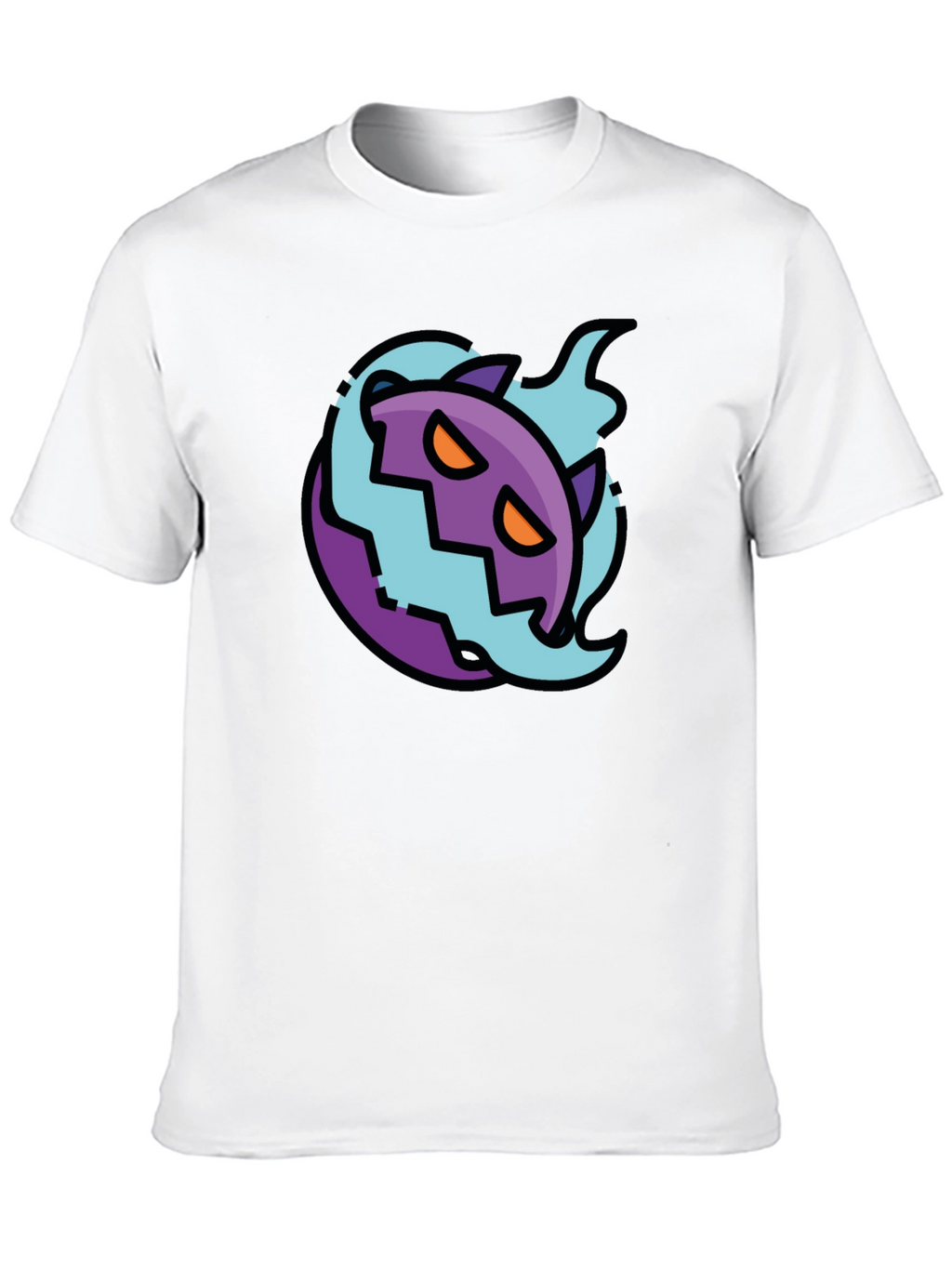 Spooky Cartoon Ghost Tee - Black