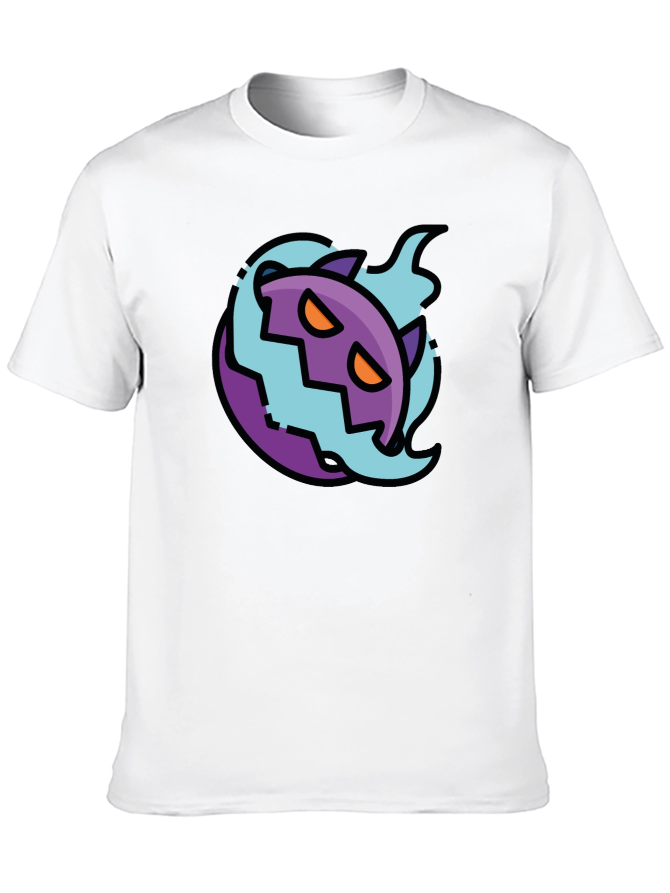 Spooky Cartoon Ghost Tee - Black