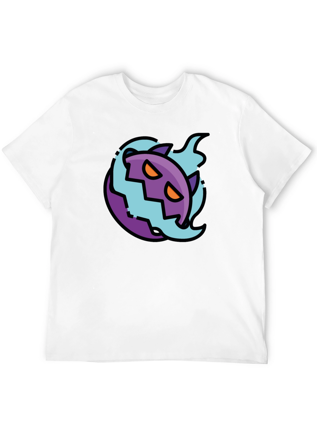 Spooky Cartoon Ghost Tee - Black