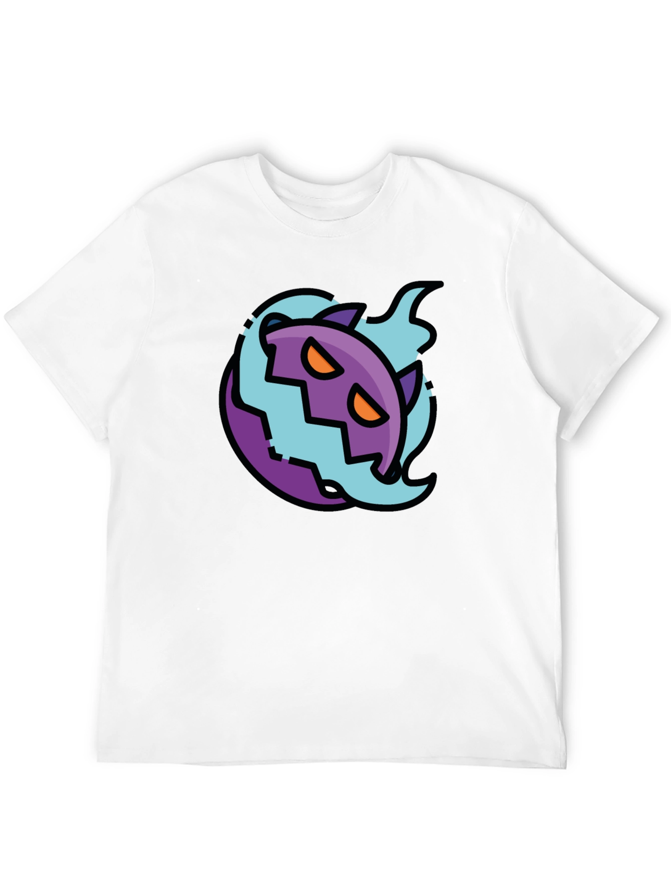 Spooky Cartoon Ghost Tee - Black