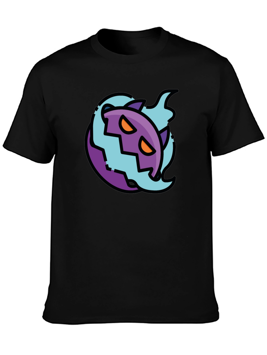 Spooky Cartoon Ghost Tee - Black