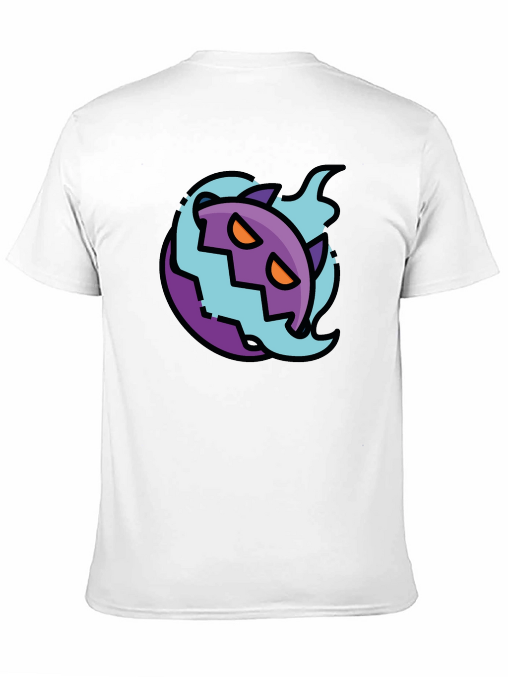 Spooky Cartoon Ghost Tee - Black