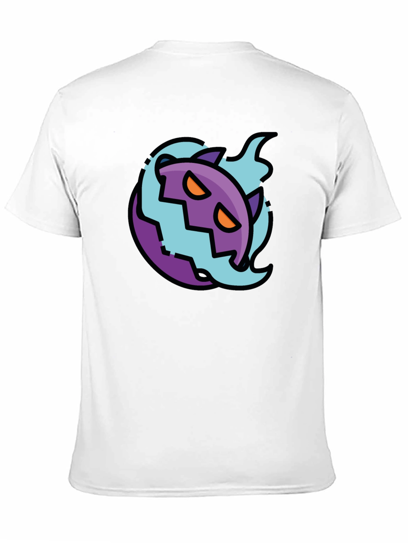 Spooky Cartoon Ghost Tee - Black