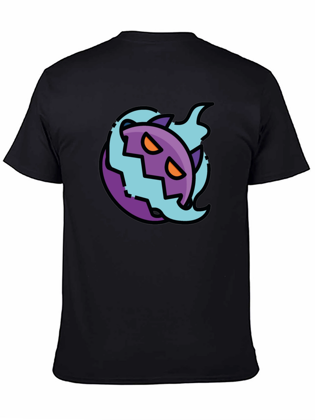 Spooky Cartoon Ghost Tee - Black